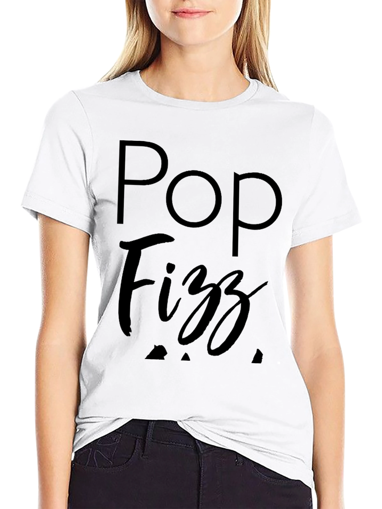 Black Pop Fizz Graphic Tee - Black Cotton T-Shirt view 9