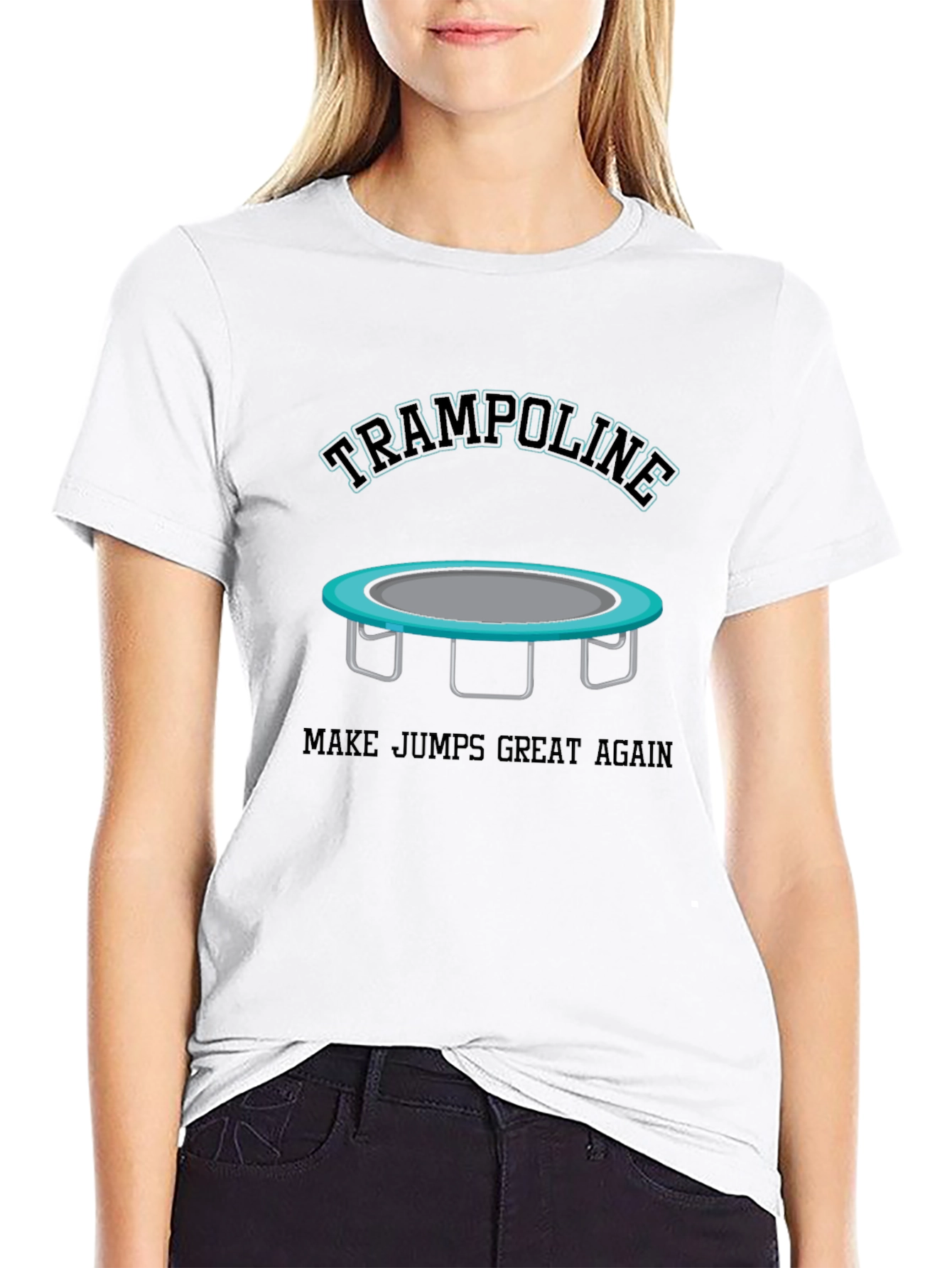 Black Trampoline Make Jumps Great Again Black T-Shirt view 9