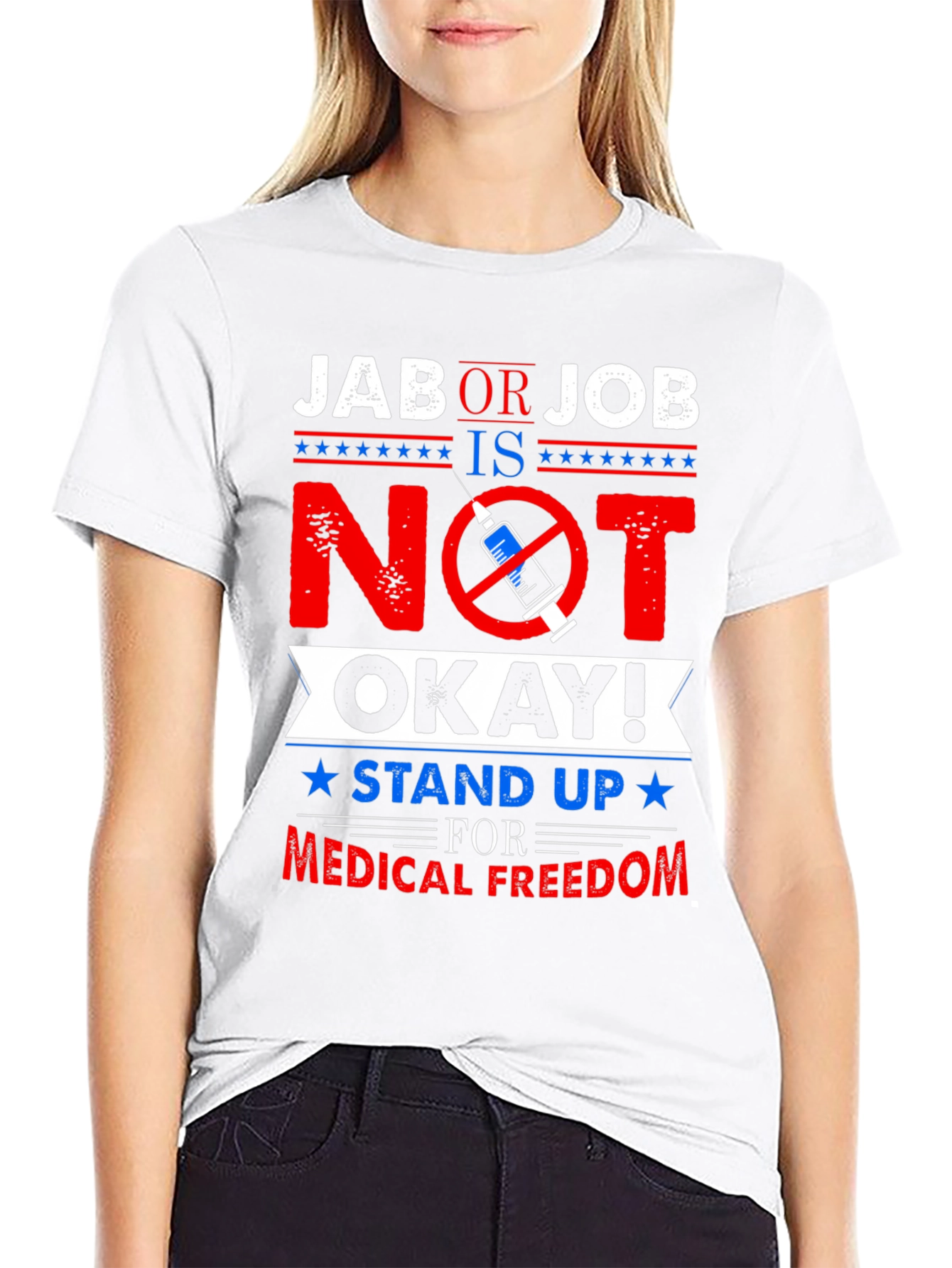 Black Jab or Job Anti Vaccine T-Shirt view 9