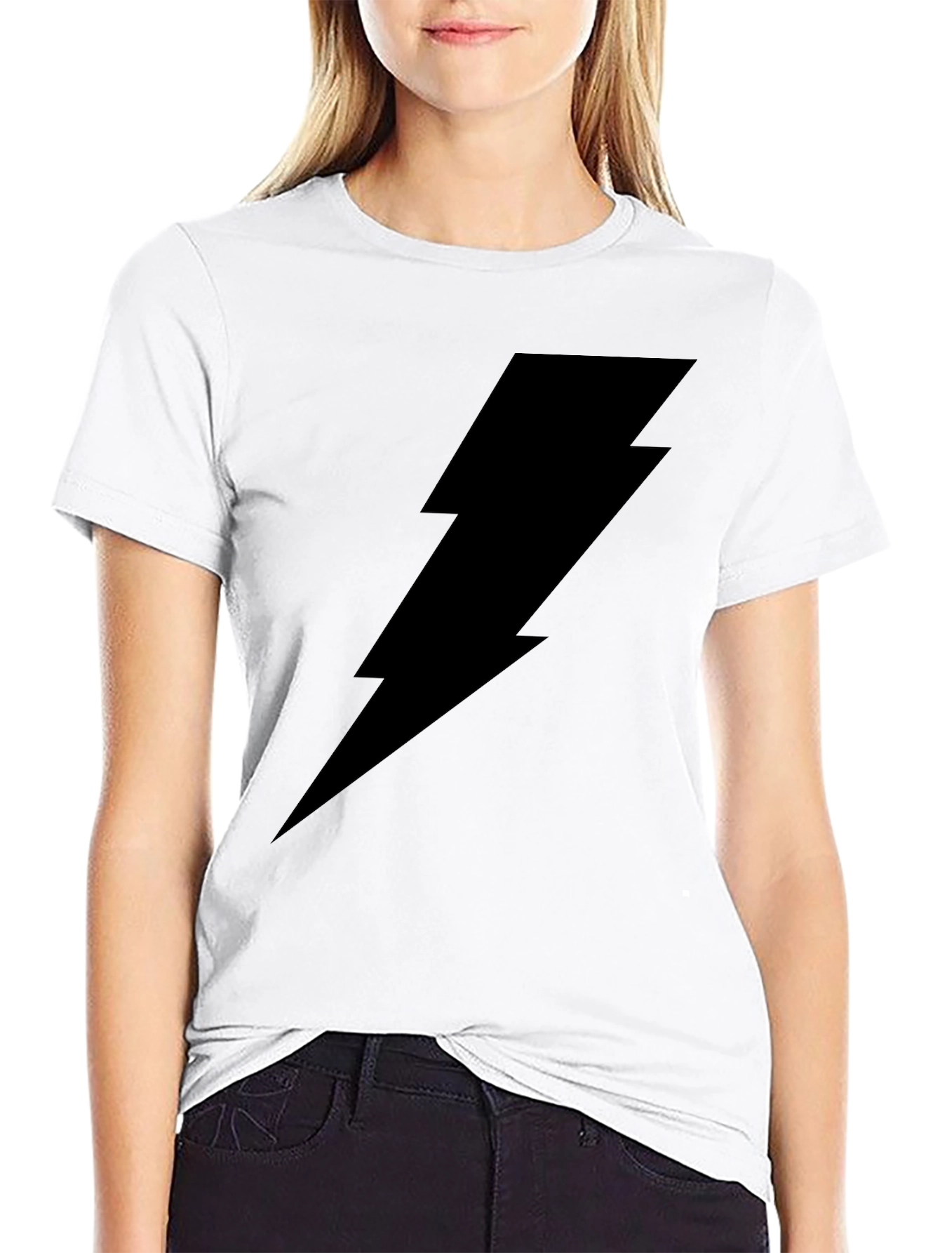 Black Black Lightning Bolt Graphic T-Shirt view 9