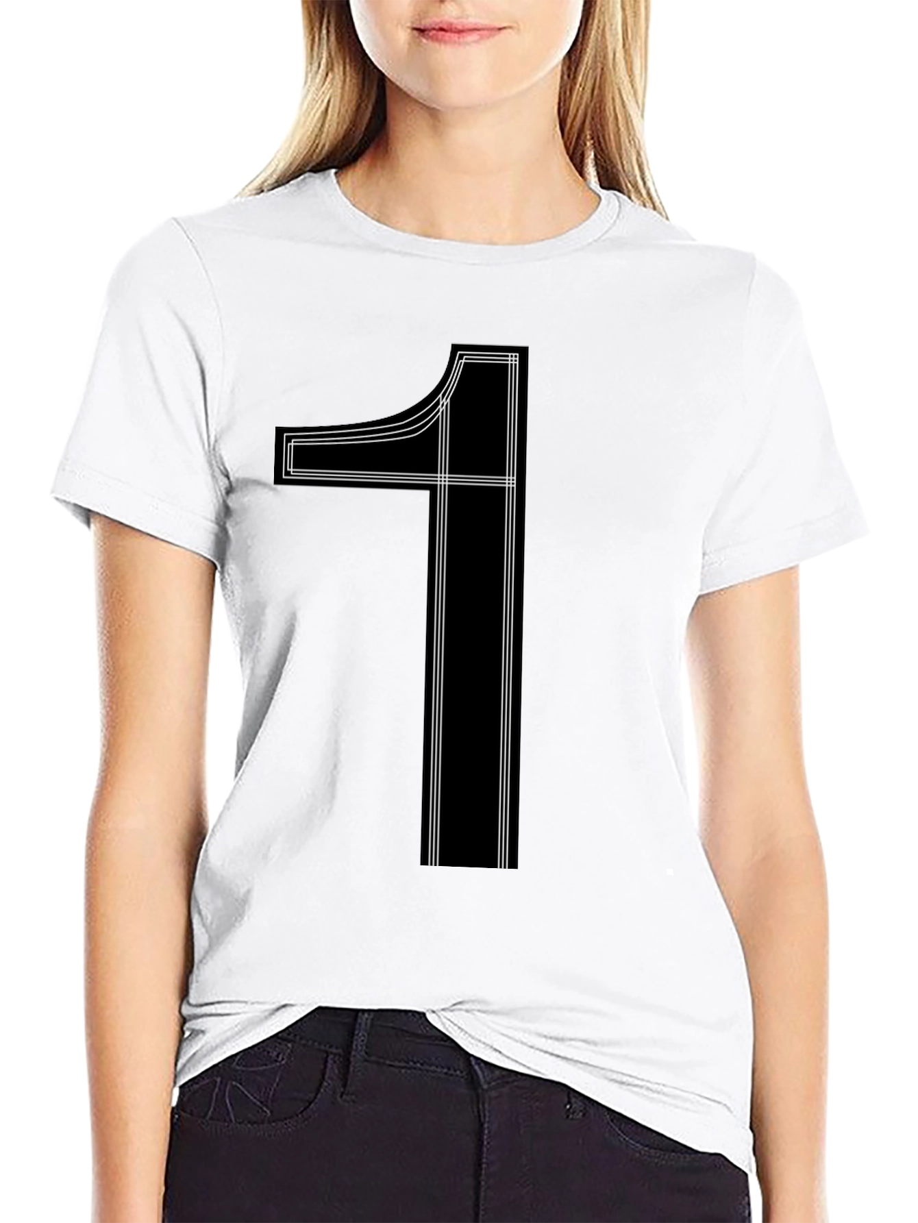 Bold Number One Graphic Tee - Classic Black T-Shirt - 9