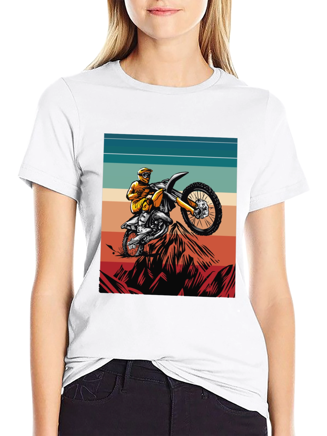 Black Dirt Bike Rider T-Shirt, Motocross Graphic Tee view 9