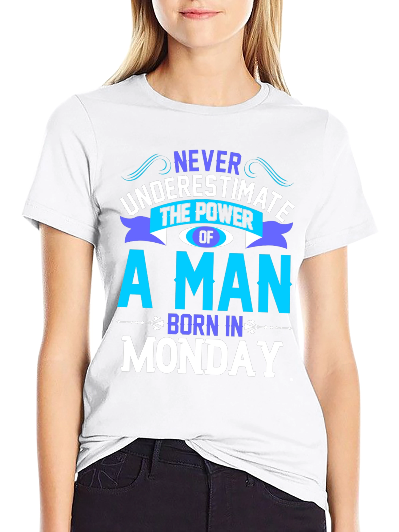 Black Born on Monday Graphic T-Shirt view 9
