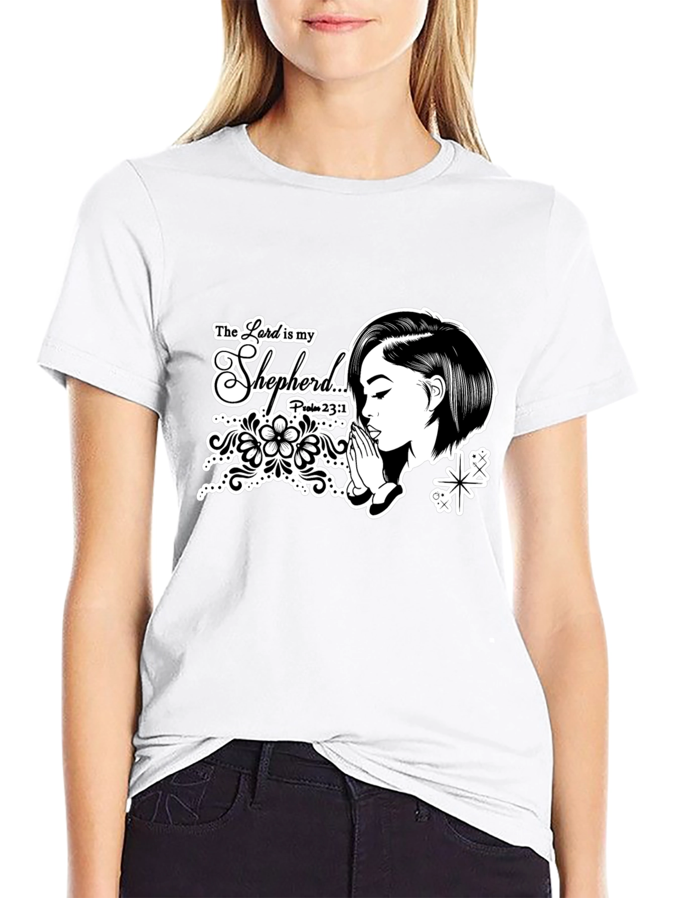 Black The Lord Is My Shepherd T-Shirt - Black view 9