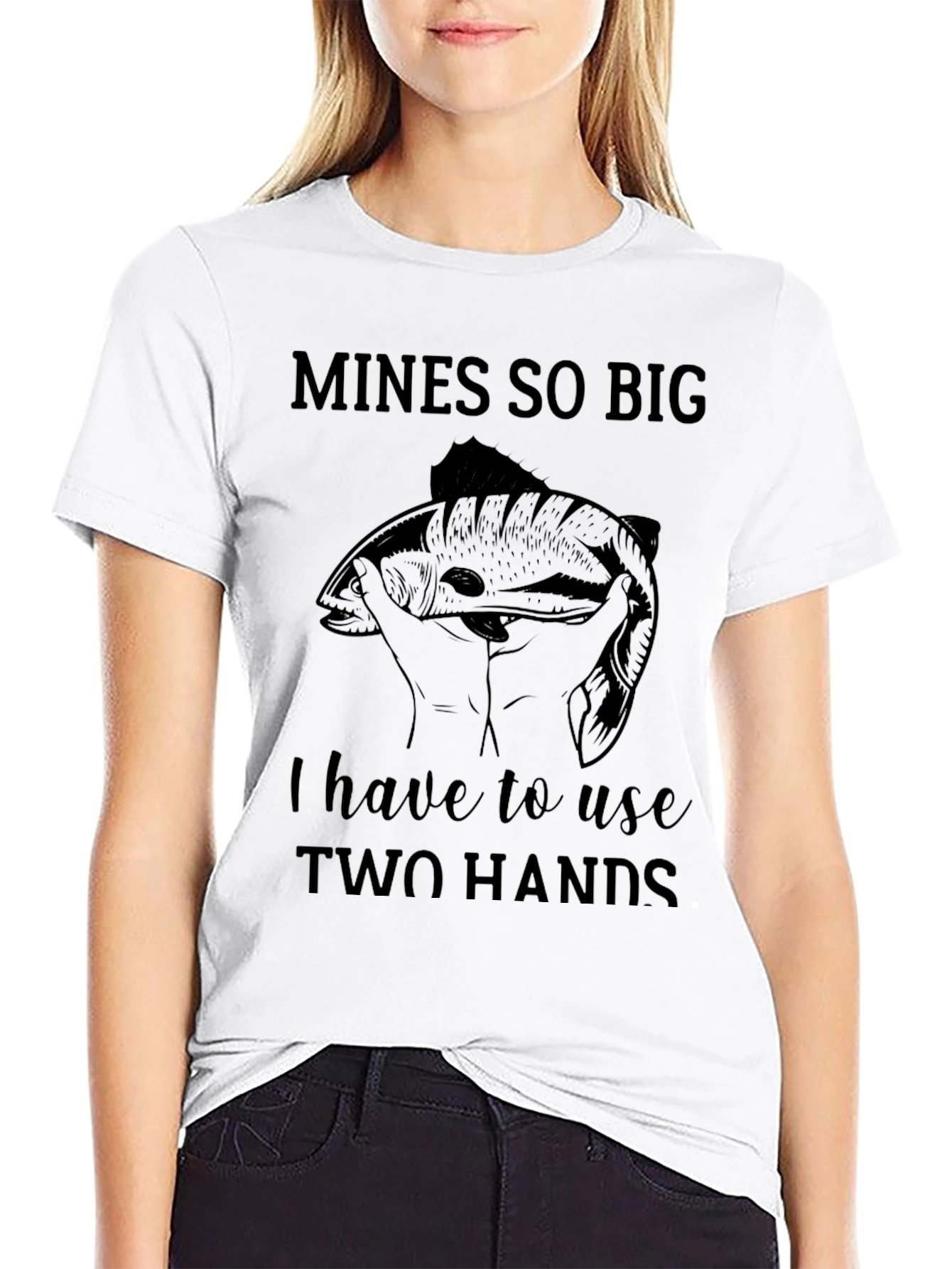 Black Mines So Big Fishing T-Shirt - Two Hands Graphic Tee view 9