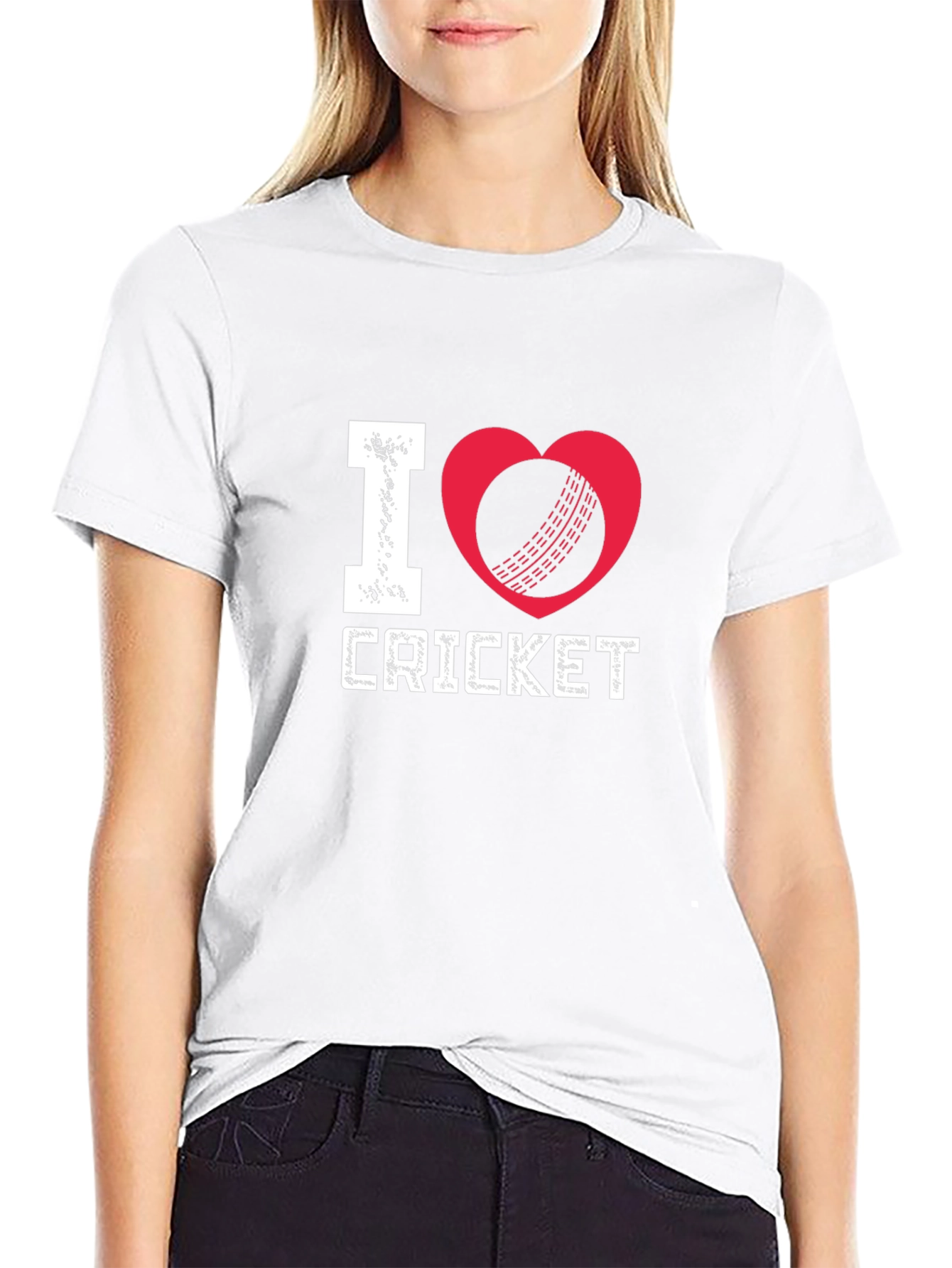 Black I Love Cricket Black T-Shirt view 9