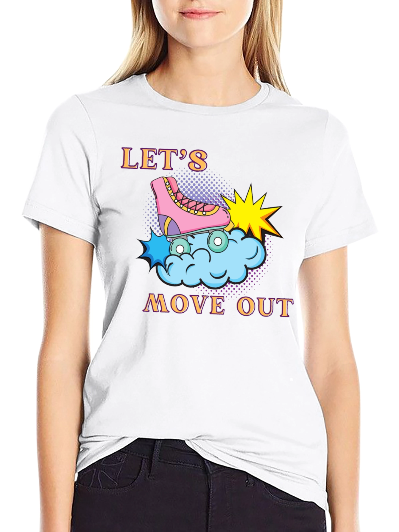 Black Let's Move Out Graphic T-Shirt view 9
