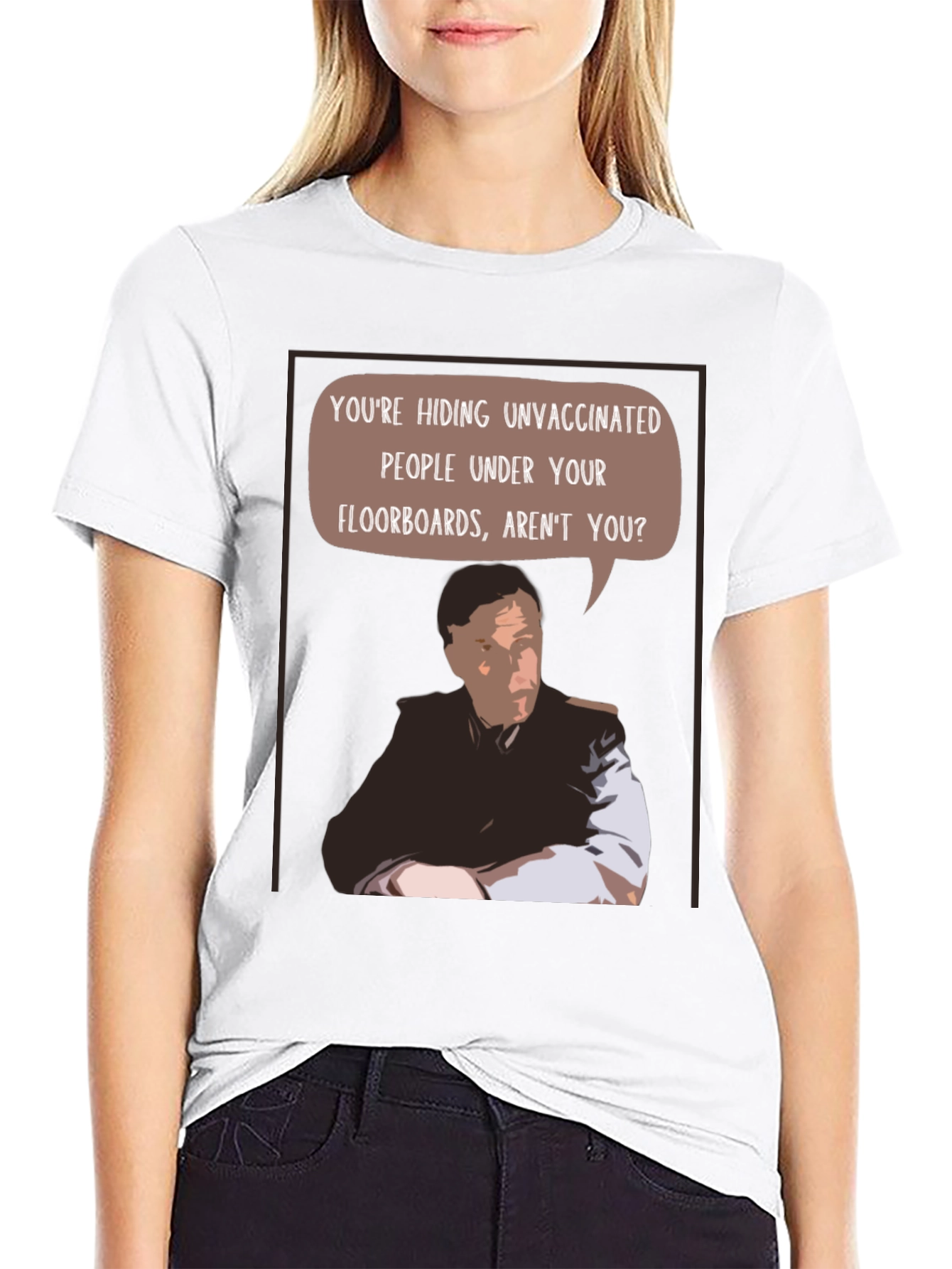 Black Unvaccinated People Under Your Floorboards T-Shirt view 9