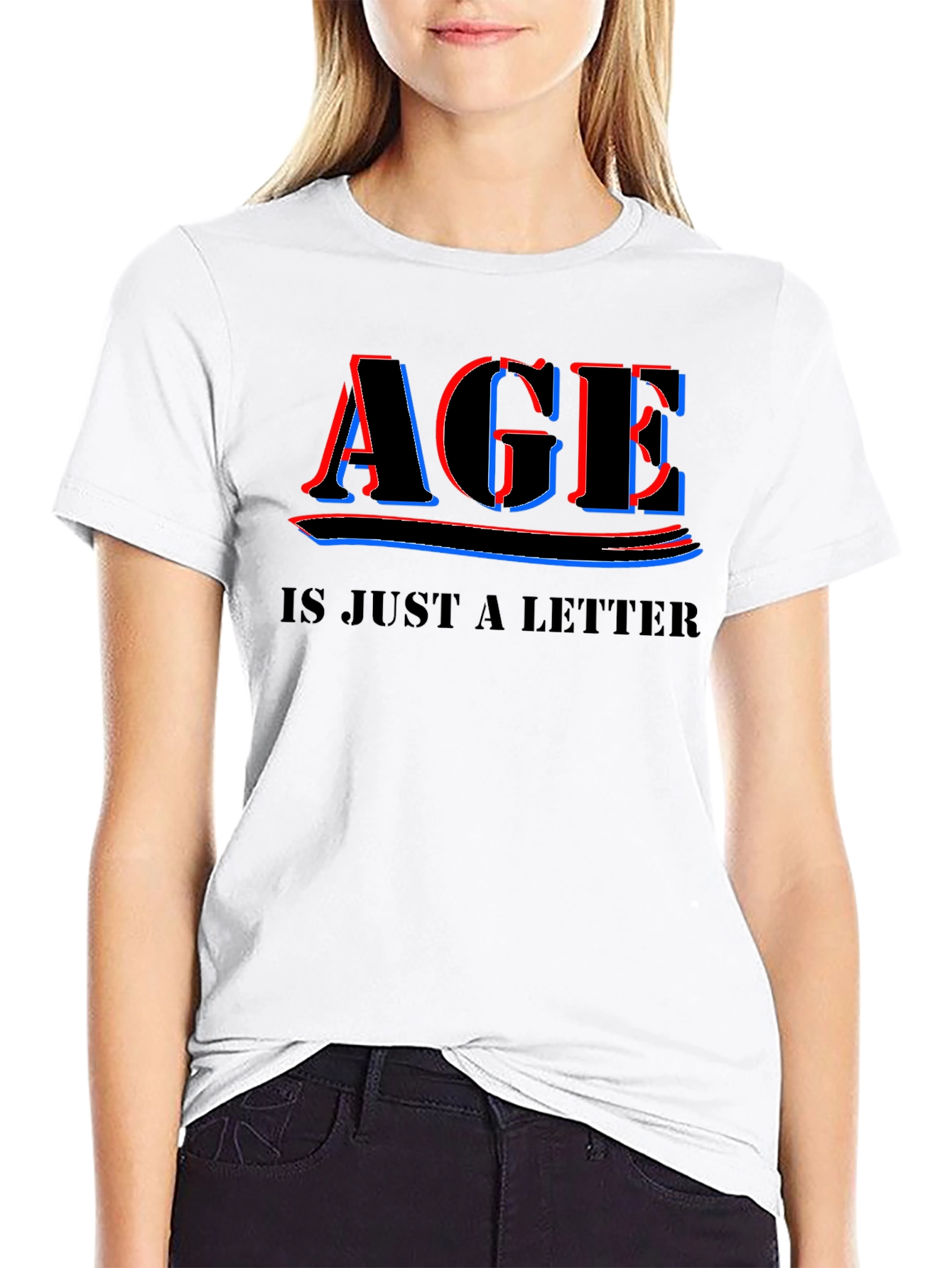 Black Age is Just a Letter T-Shirt - Black Crew Neck Tee view 9