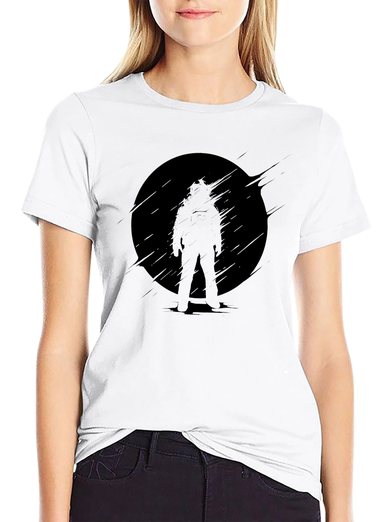 Black Silhouette Graphic Black T-Shirt view 9