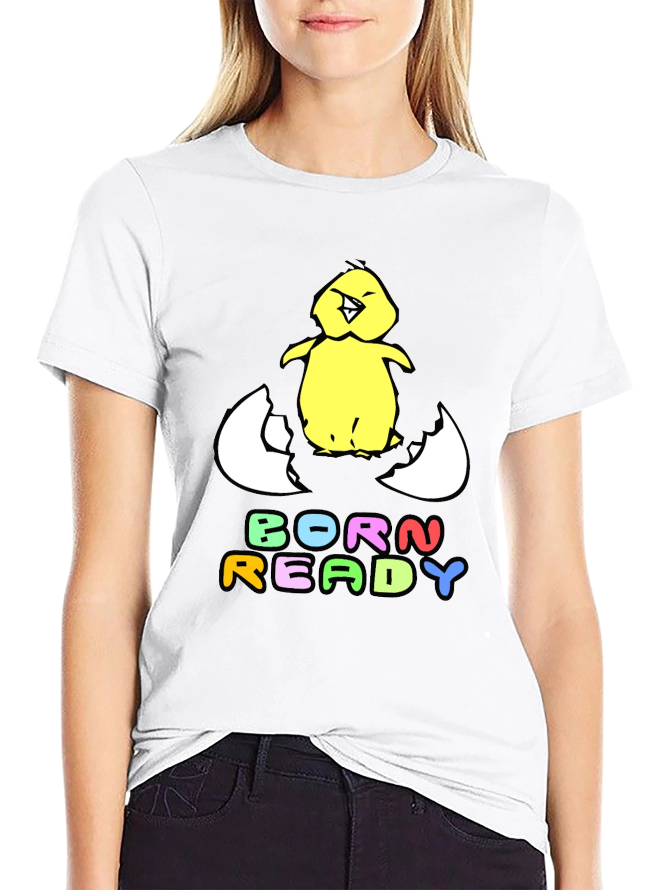 Black Born Ready Chick T-Shirt view 9