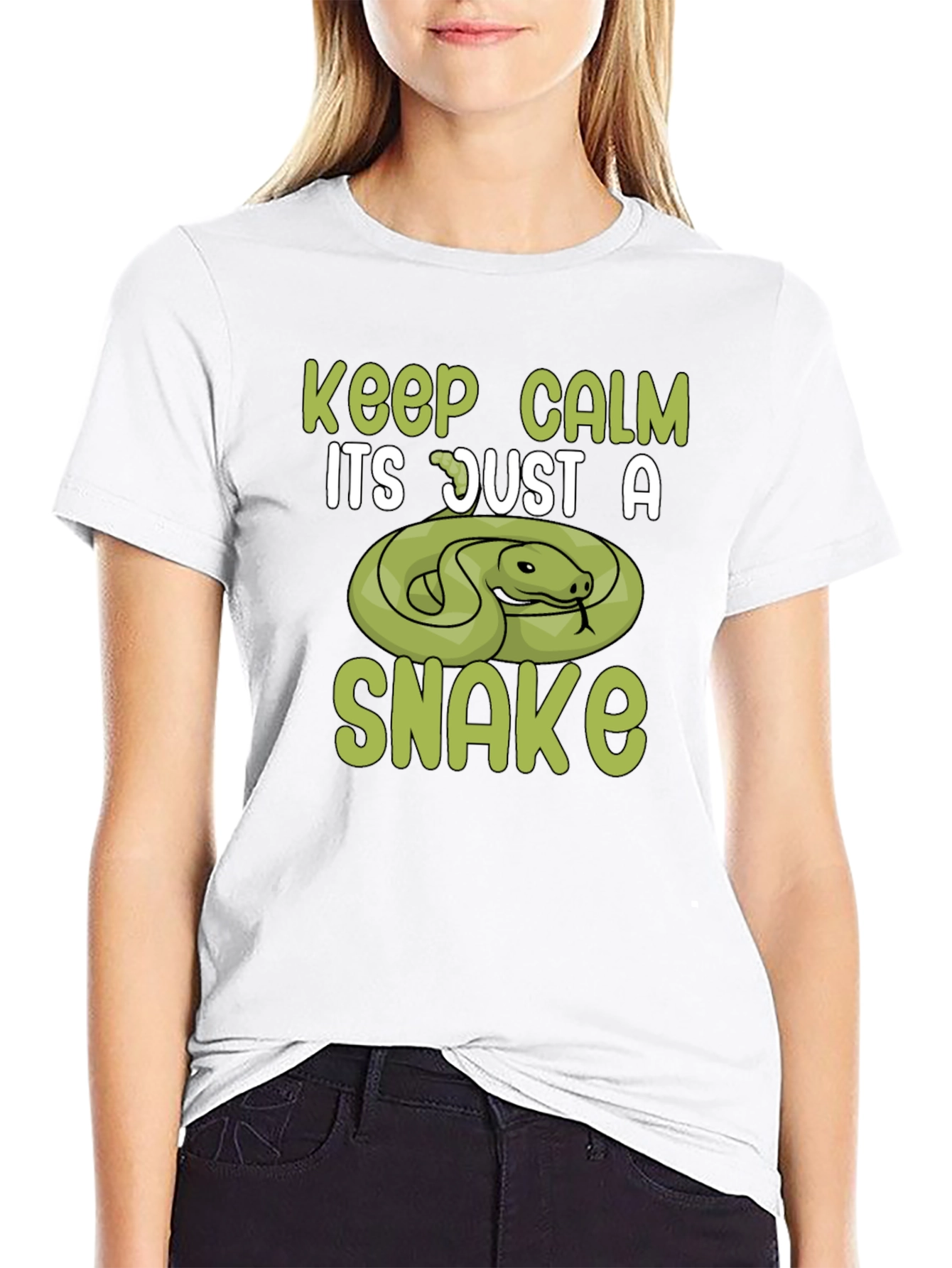 Black Keep Calm Snake T-Shirt view 9