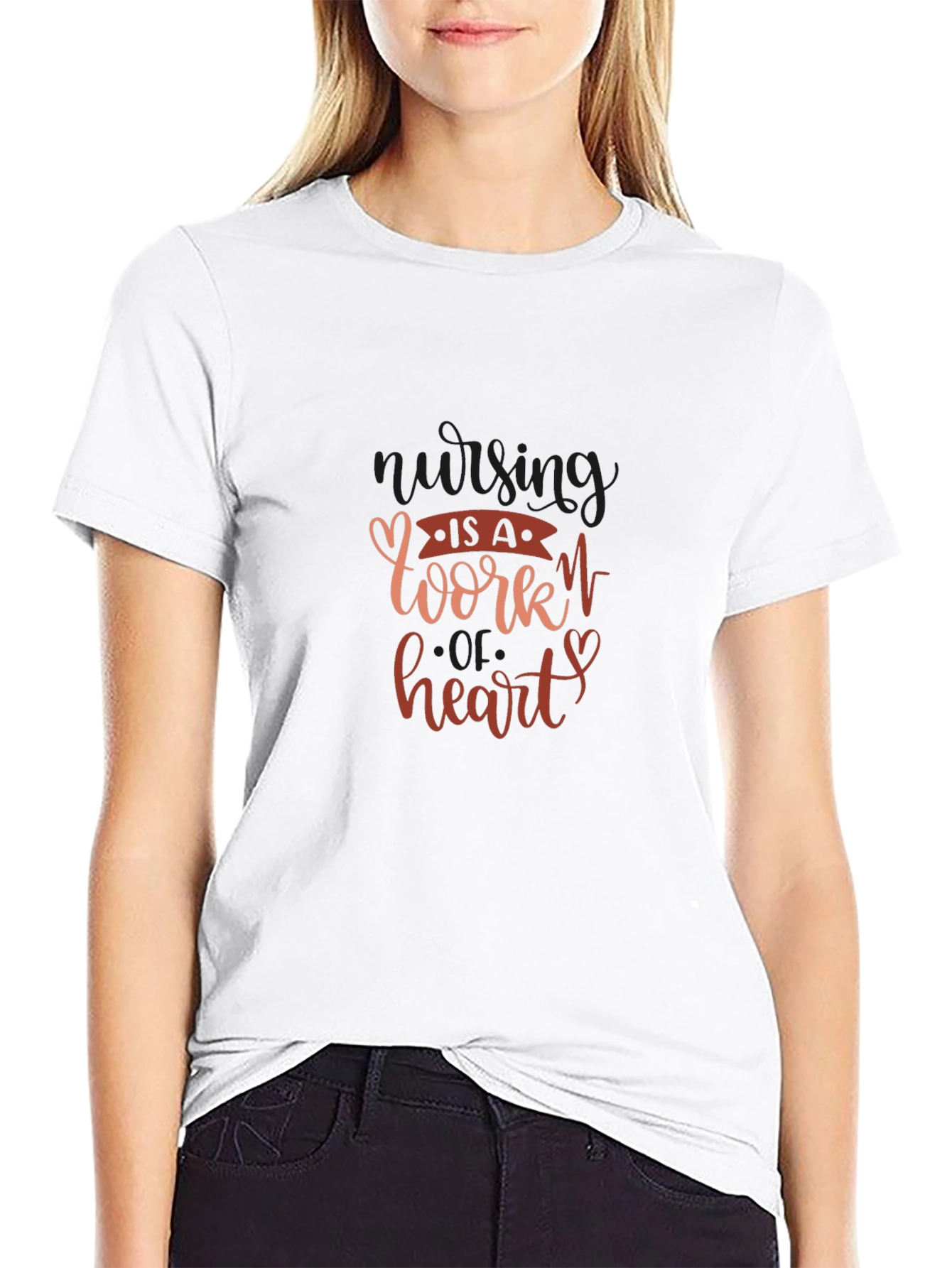 Black Nursing is a Work of Heart Tee view 9