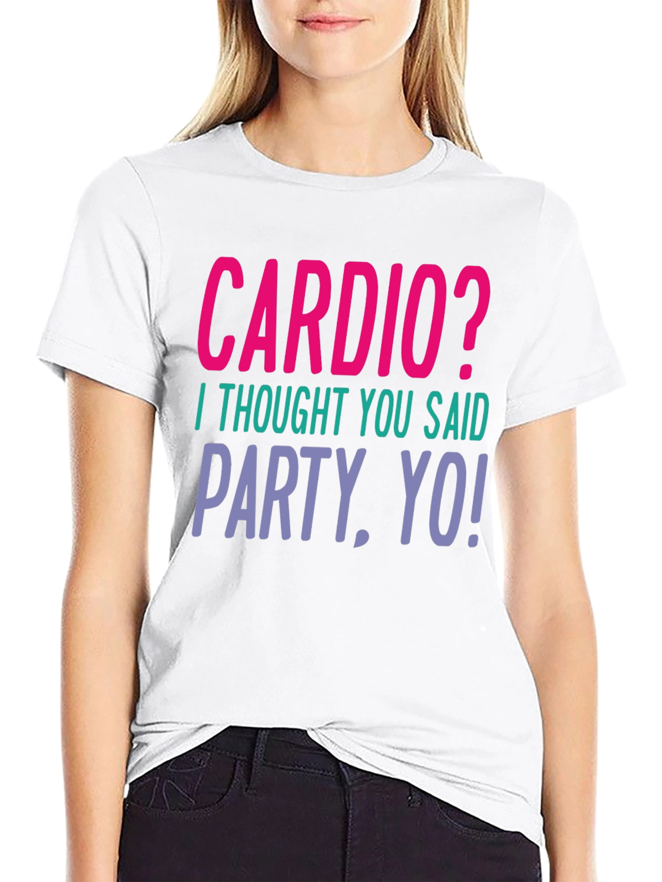 Black Cardio? Party, Yo! Graphic Tee - Unisex view 9