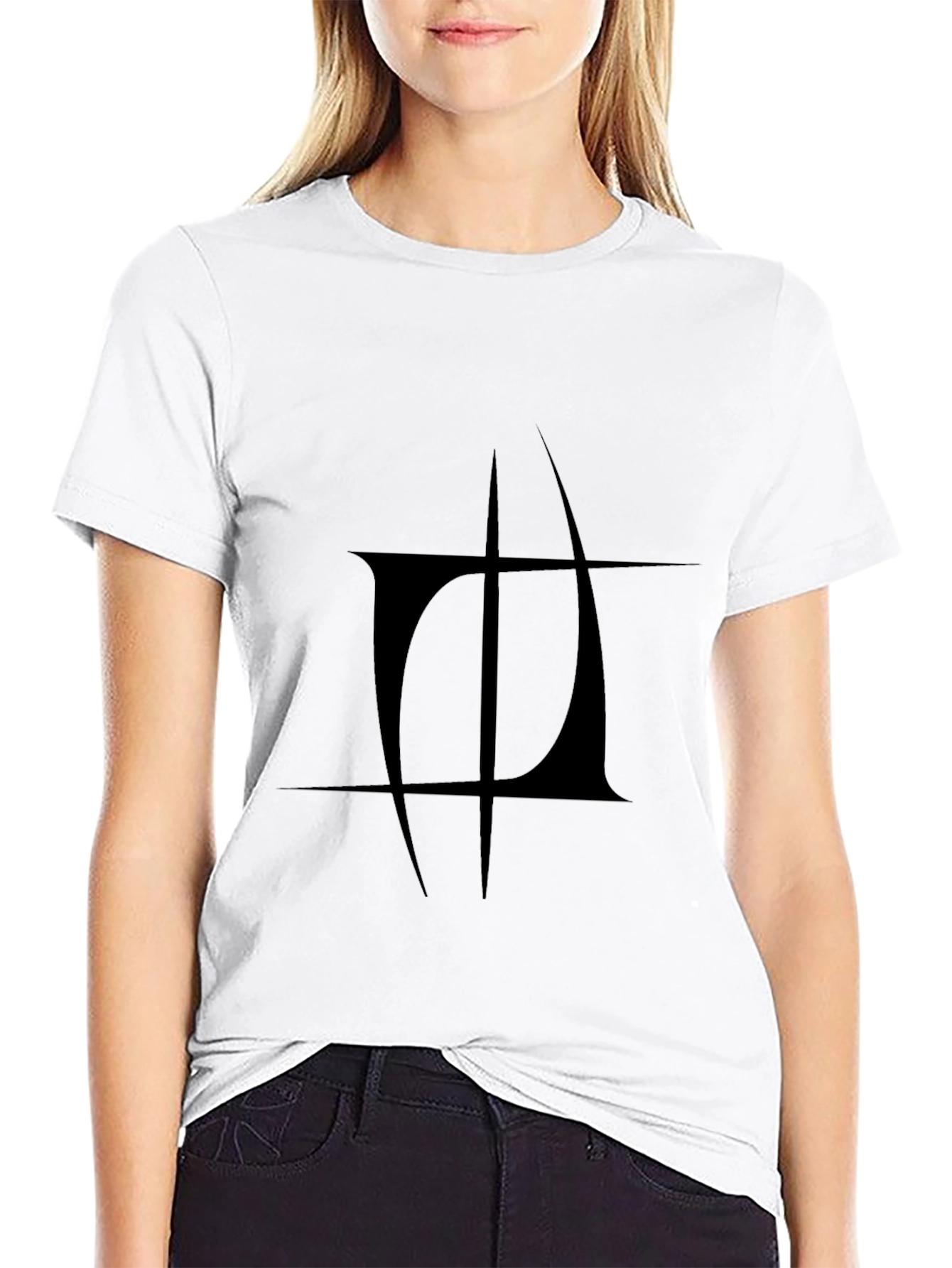 Black Abstract Graphic Black T-Shirt view 9