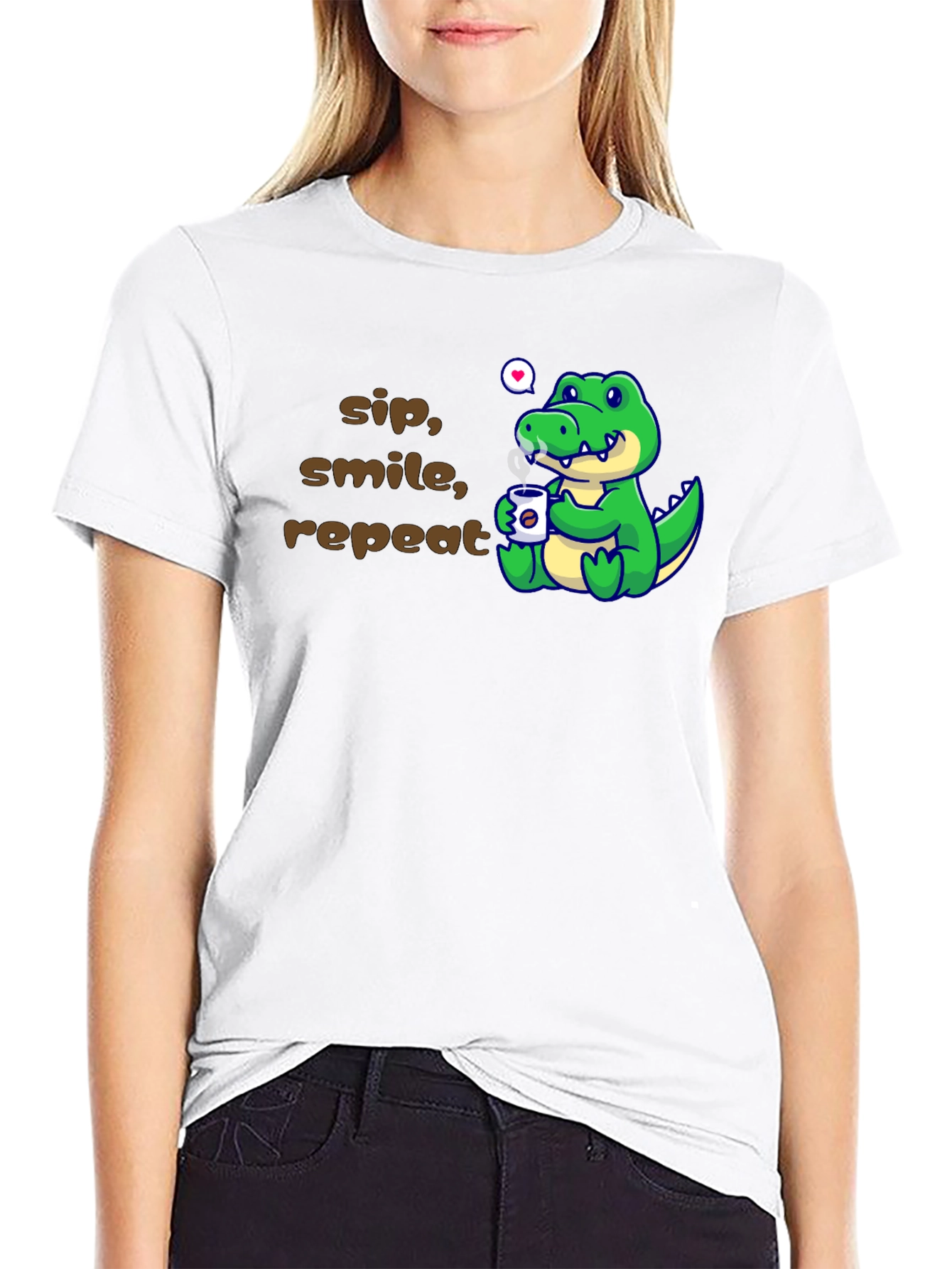 Black Sip, Smile, Repeat Alligator T-Shirt view 9