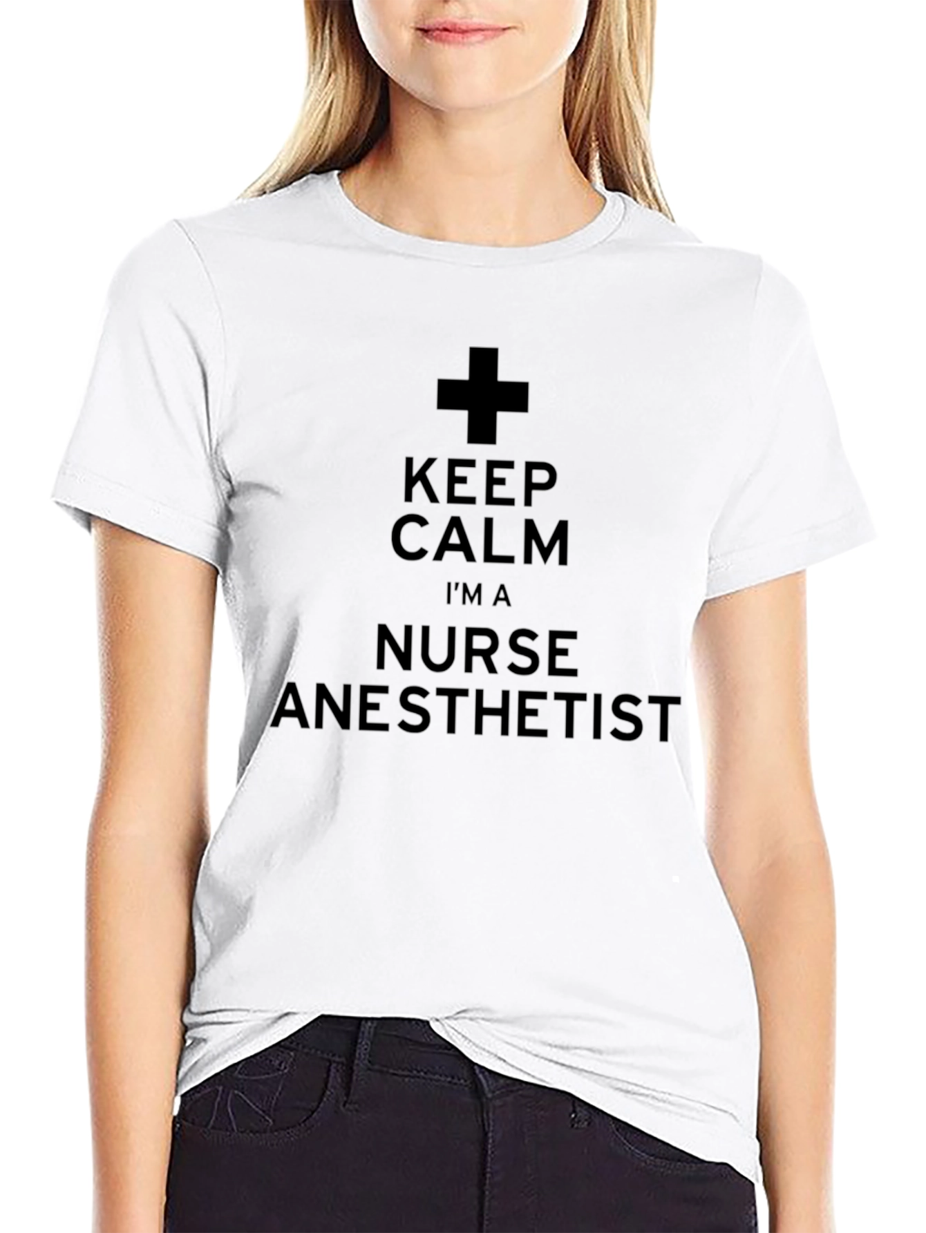 Black Keep Calm Nurse Anesthetist T-Shirt view 9