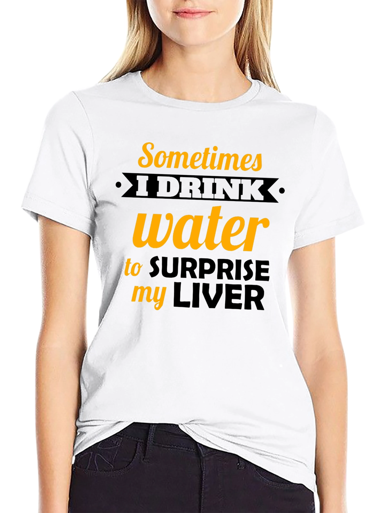 Black Funny "Surprise my Liver" Graphic Tee view 9