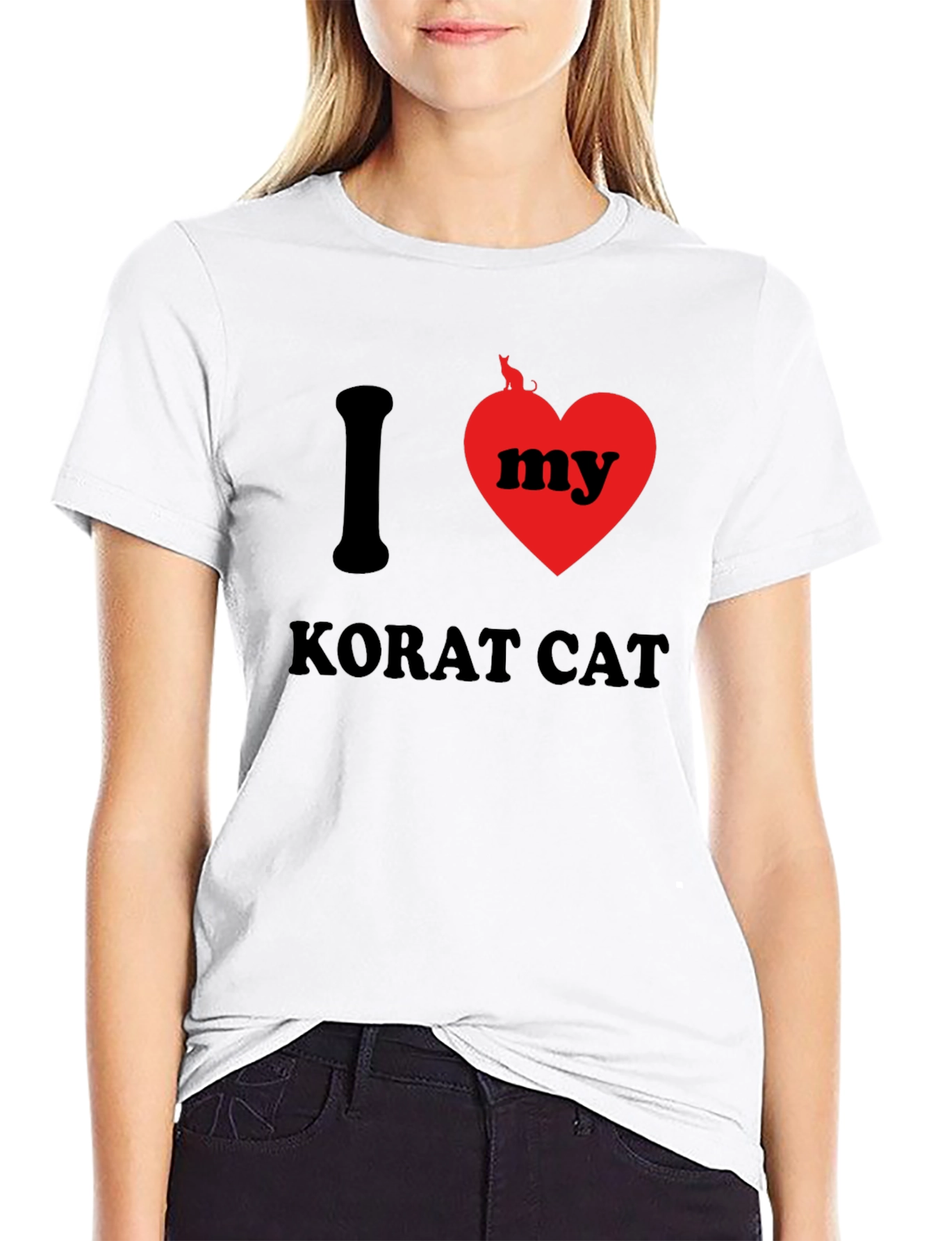 Black I Love My Korat Cat T-Shirt view 9