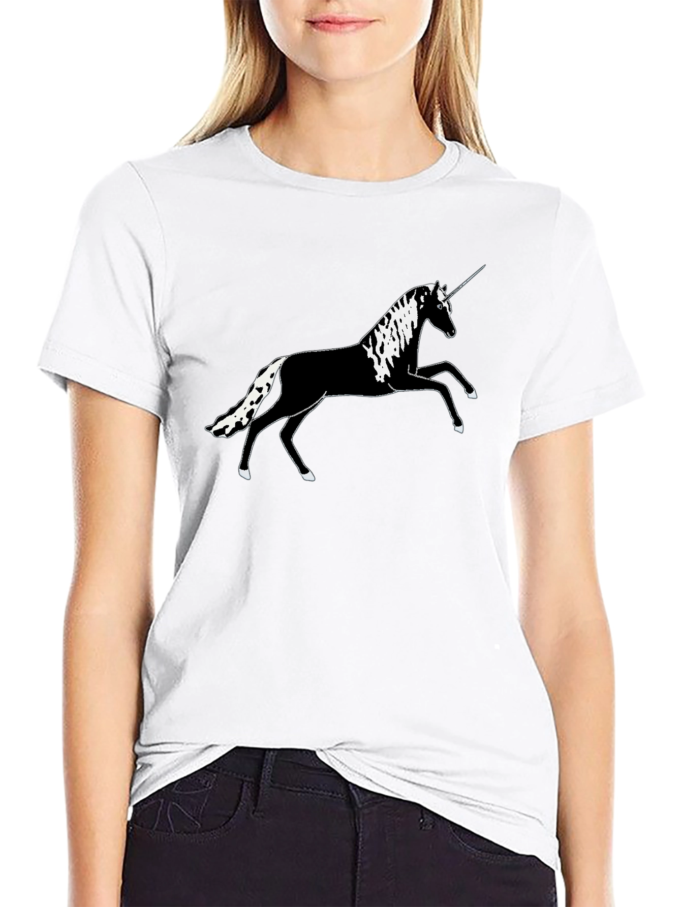 Black Unicorn Graphic Tee - Stylish Black Cotton T-Shirt view 9