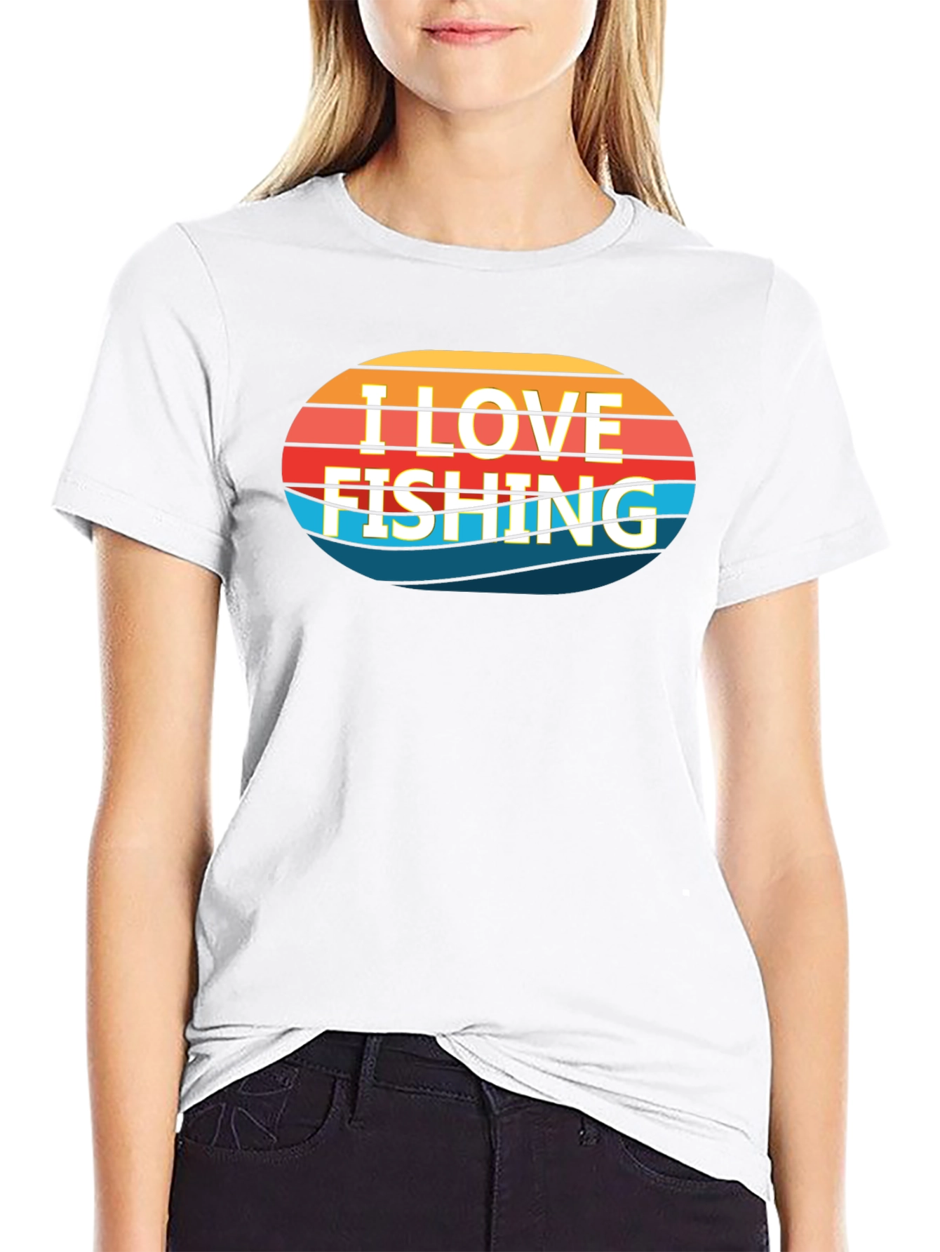 Black I Love Fishing Graphic Tee - Black Cotton T-Shirt view 9