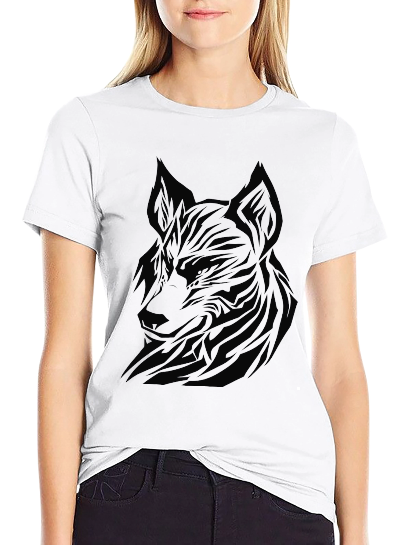 Black Black Wolf Graphic Tee - Men's Modern Fit view 9