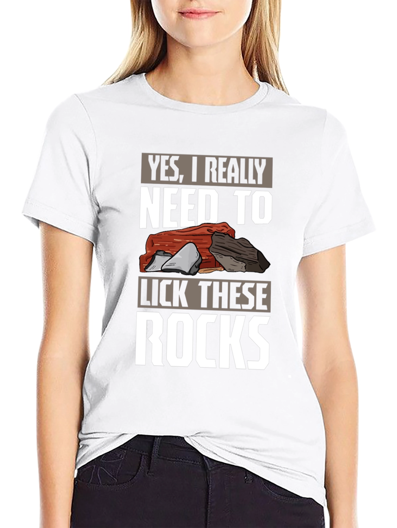 Black Funny Rock Licking T-Shirt - Geologist Humor view 9