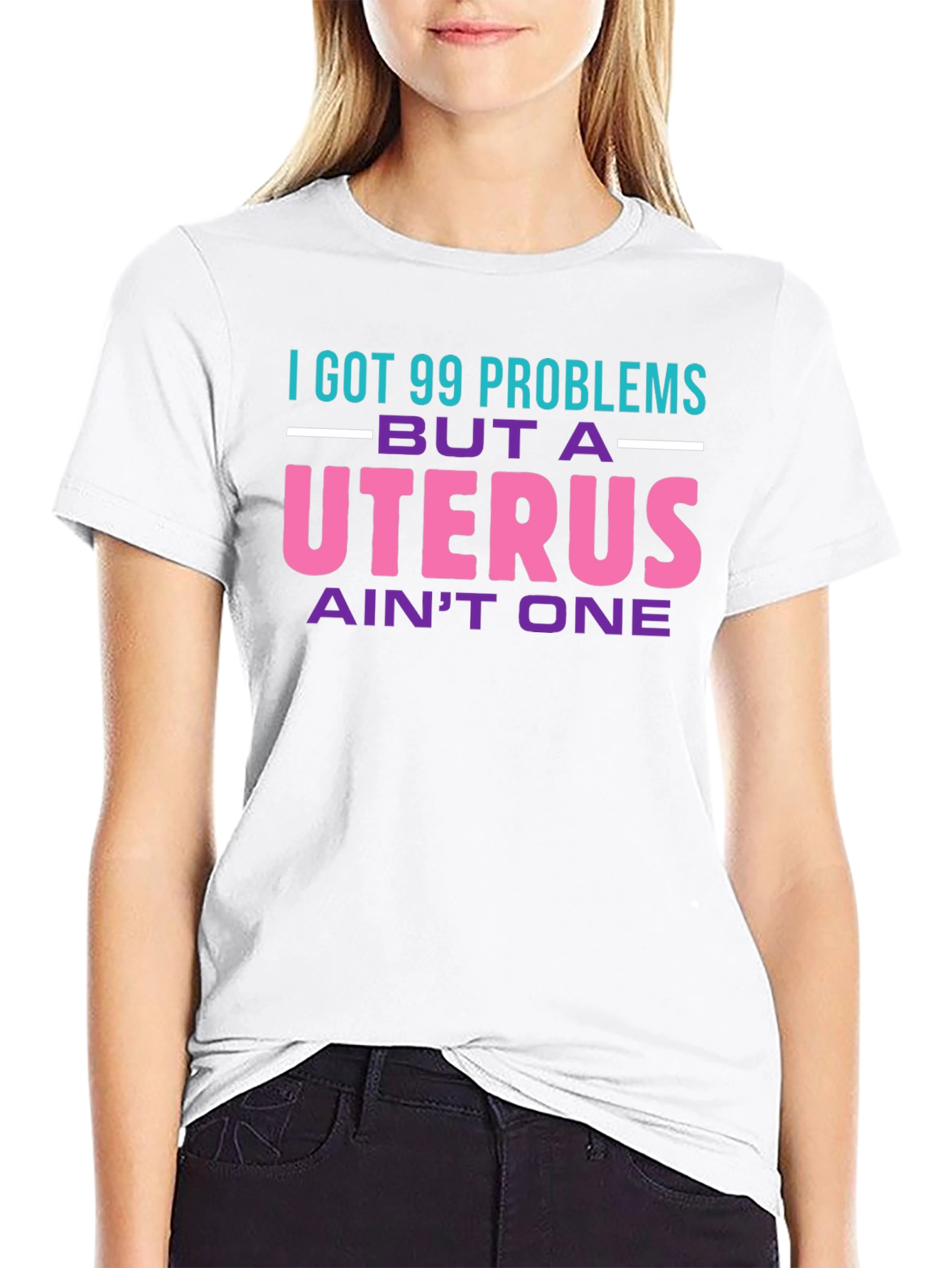 Black 99 Problems Uterus T-Shirt: Bold Statement Tee view 9