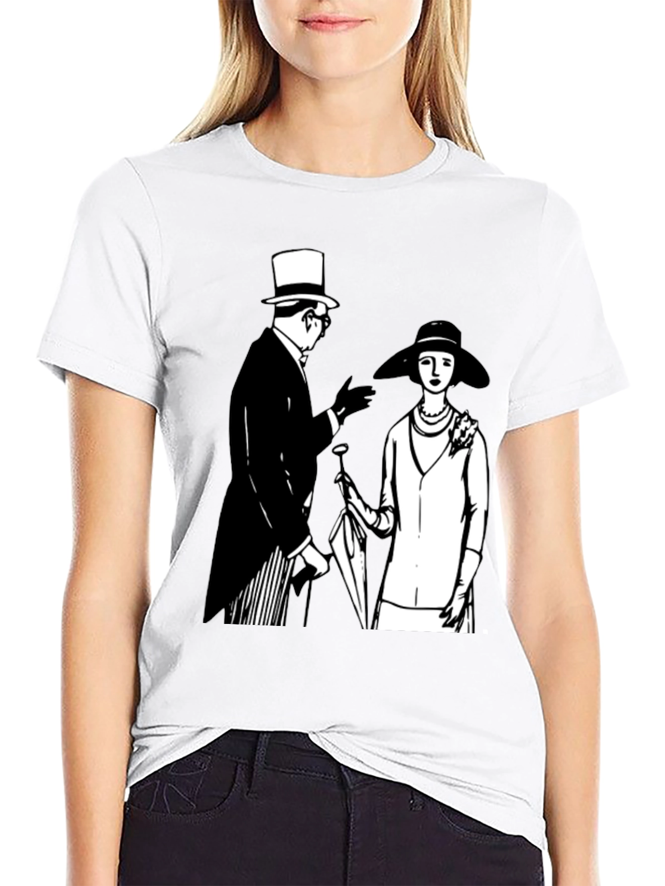 Black Vintage Style Graphic Tee - Black Cotton T-Shirt view 9