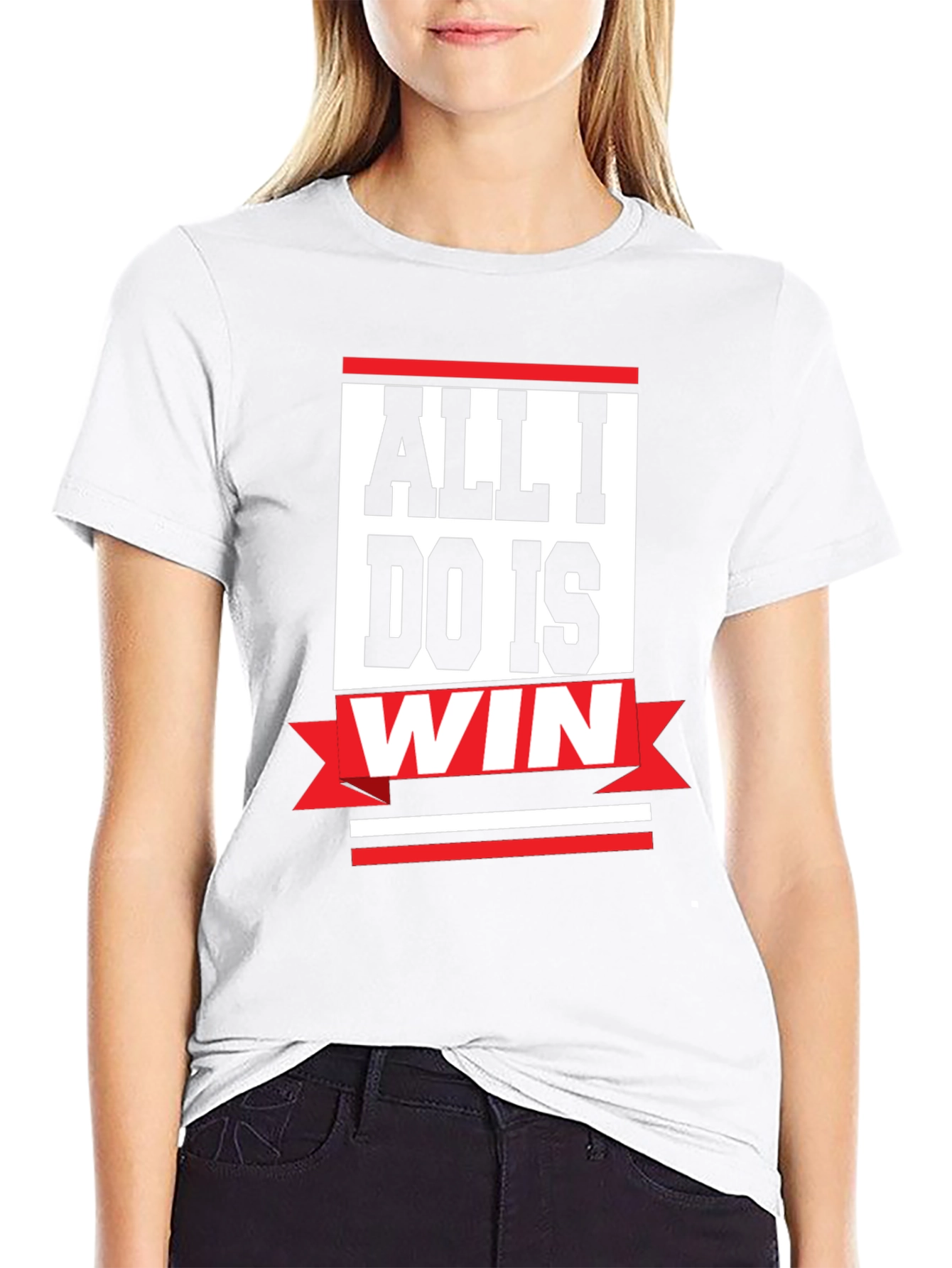 Black All I Do Is Win T-Shirt view 9