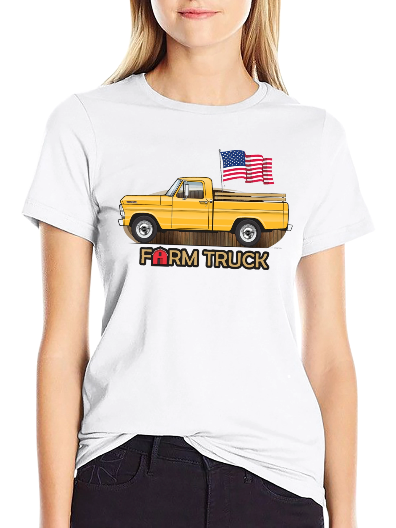Black Farm Truck Graphic Tee - Patriotic Vintage Design view 9