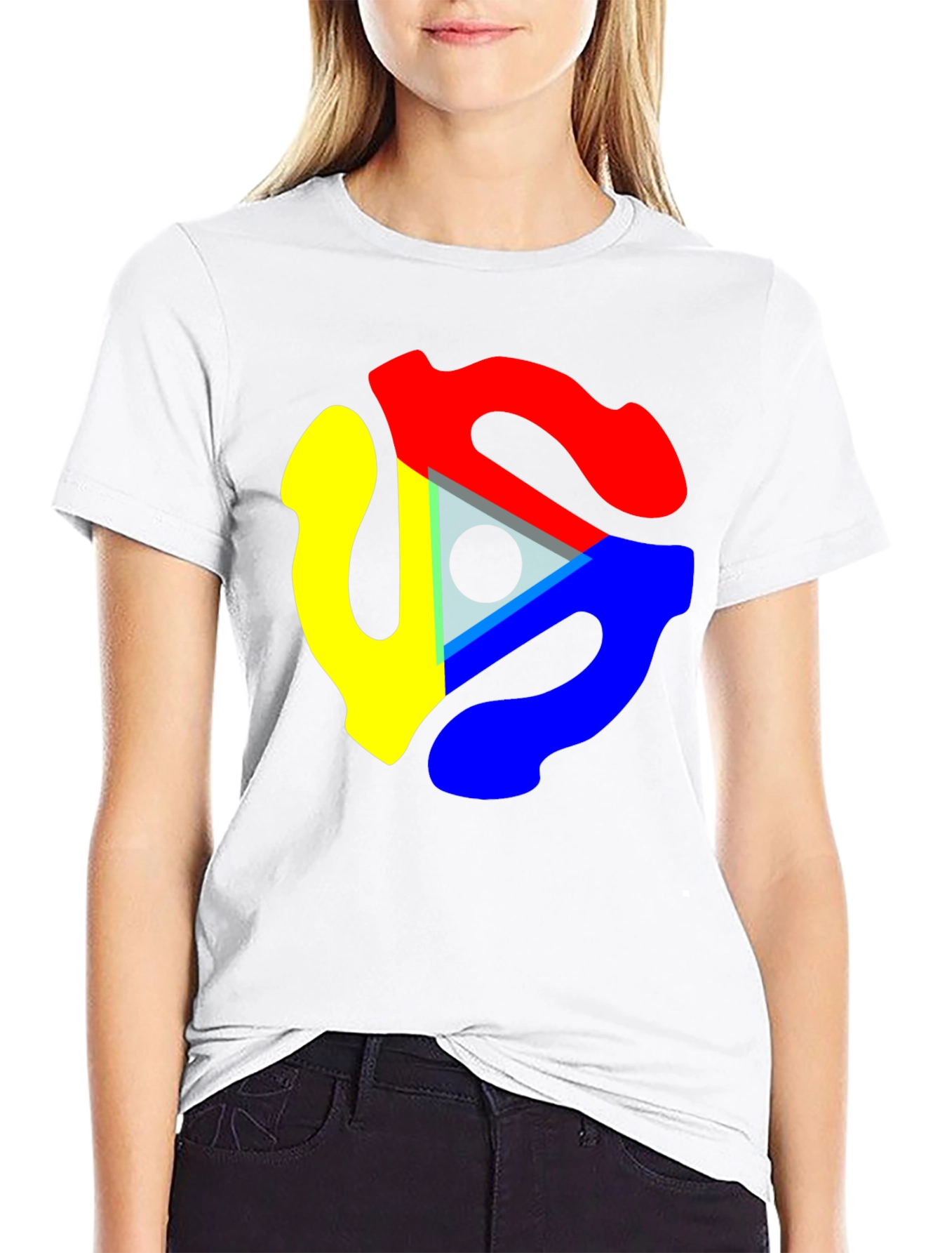 Black Abstract Color Swirl Graphic T-Shirt - Modern Art Tee view 9