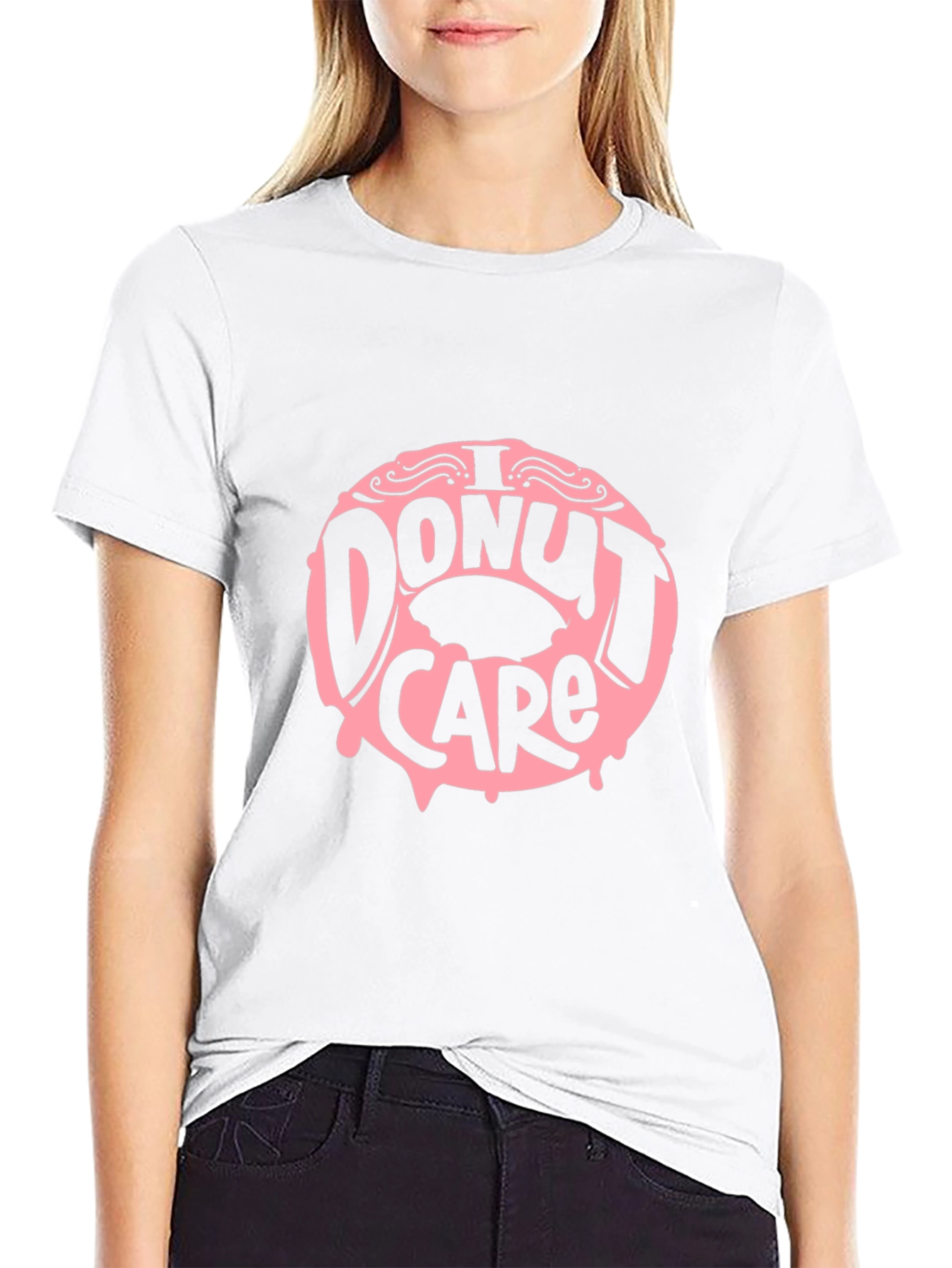 Black I Donut Care Graphic Tee - Funny Unisex T-Shirt view 9