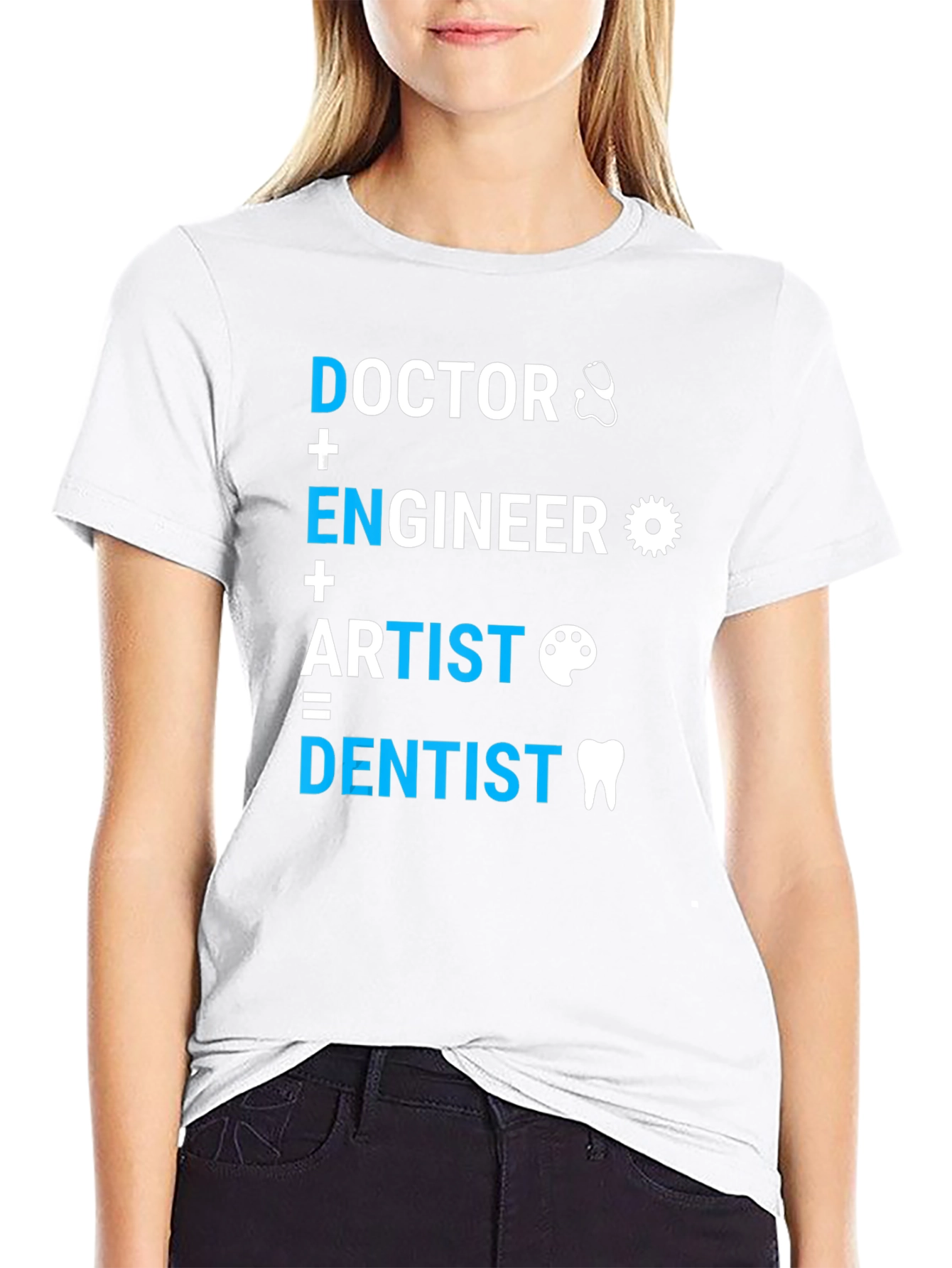 Black Doctor, Engineer, Artist = Dentist T-Shirt view 9