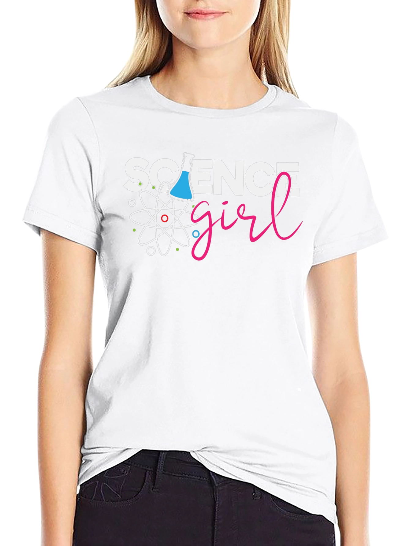 Black Science Girl Black T-Shirt - Chemistry Design view 9