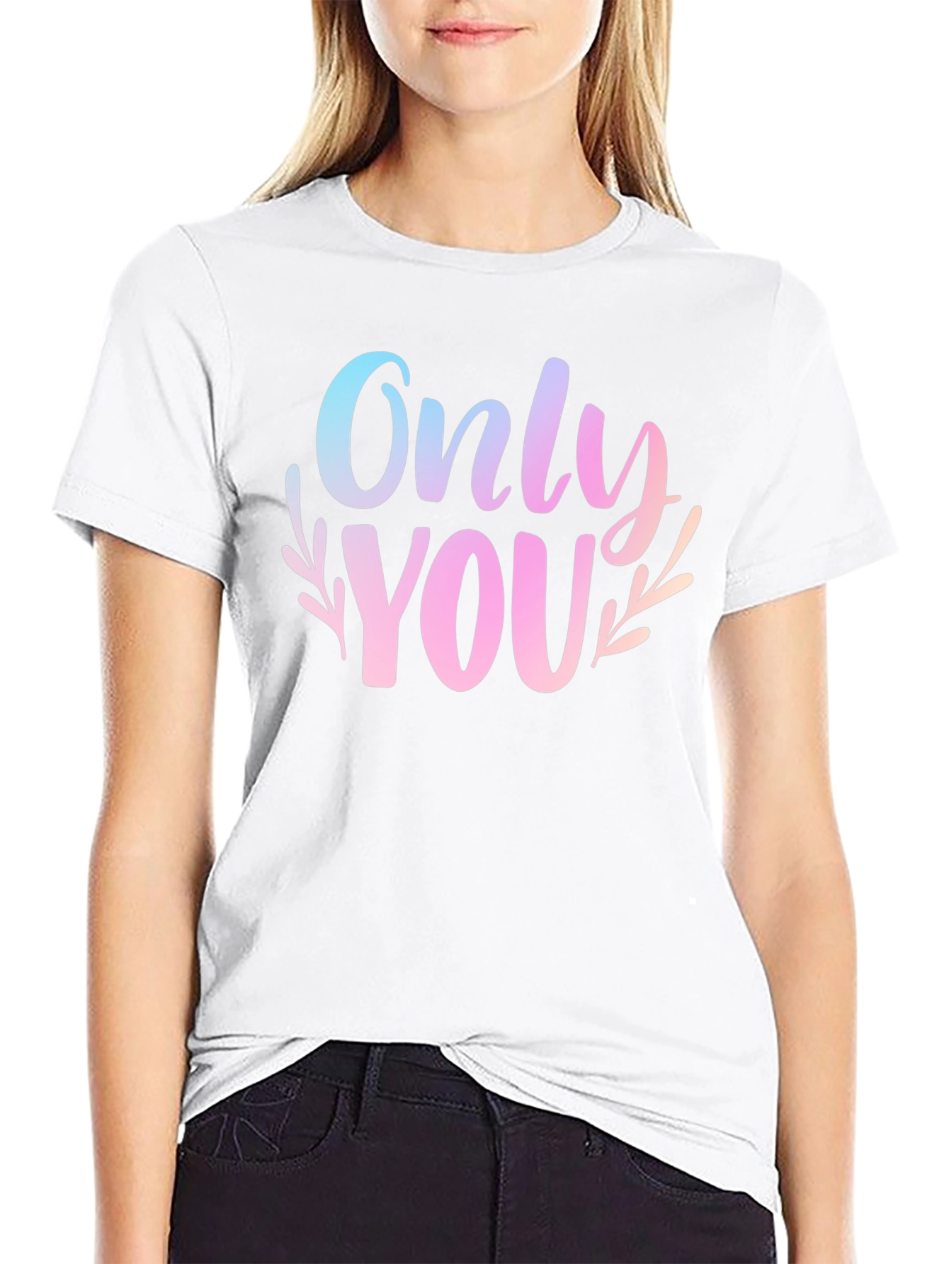 Black Only You Graphic Print Black T-Shirt view 9