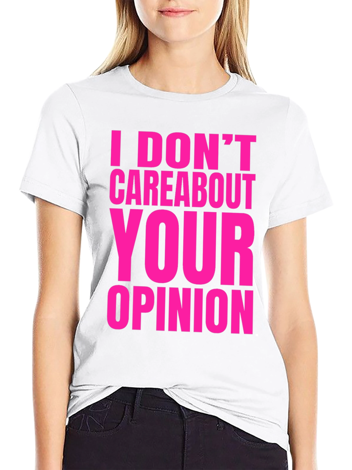 Black I Don't Care About Your Opinion Graphic Tee view 9