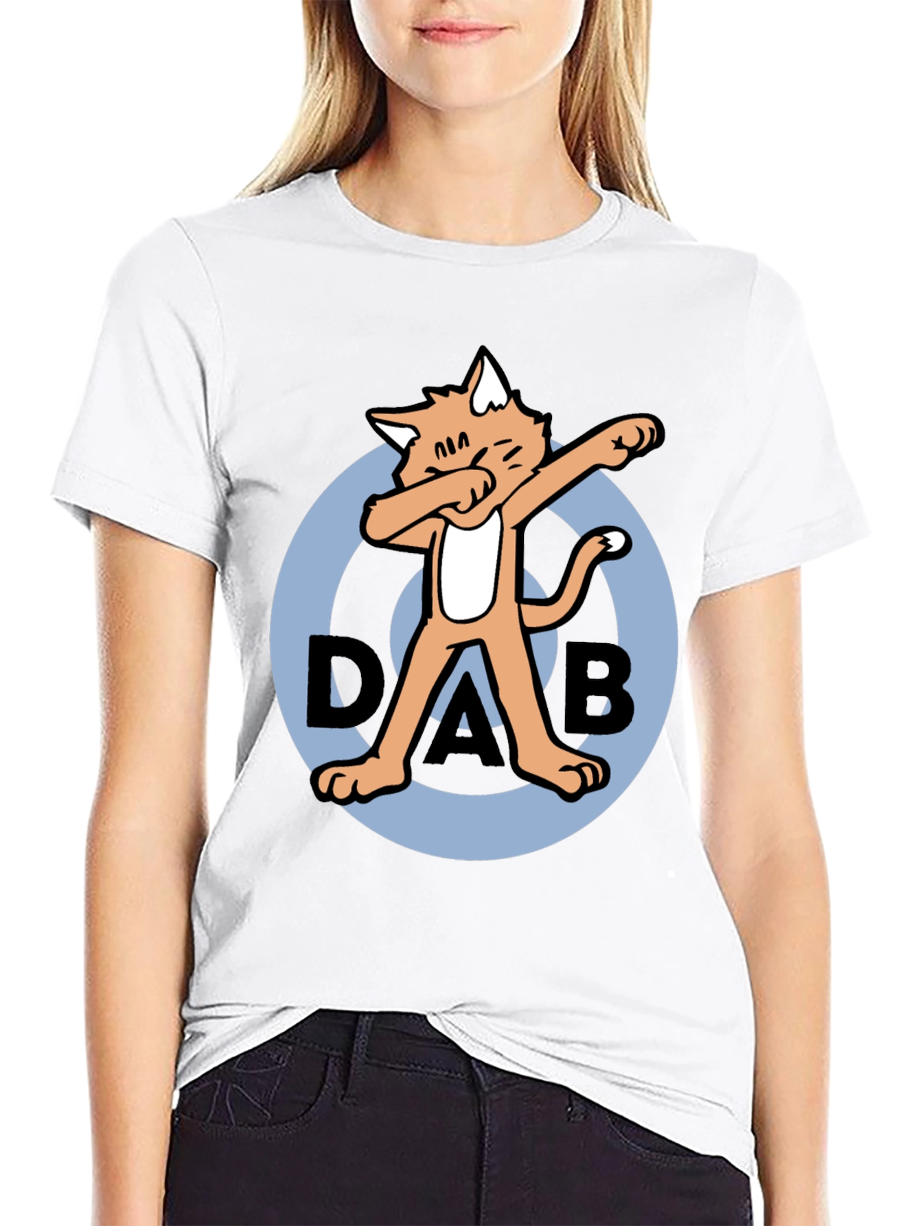 Black Dabbing Cat T-Shirt - Cool & Unique view 9