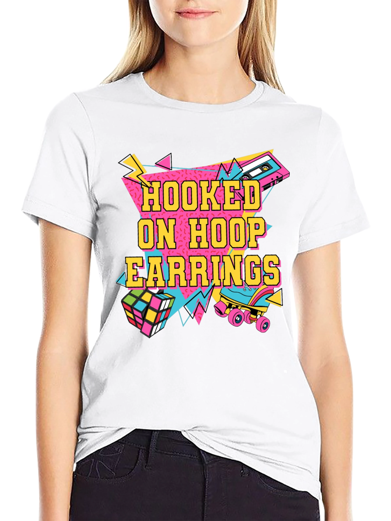 Hooked on Hoop Earrings 80s Graphic Tee - 9