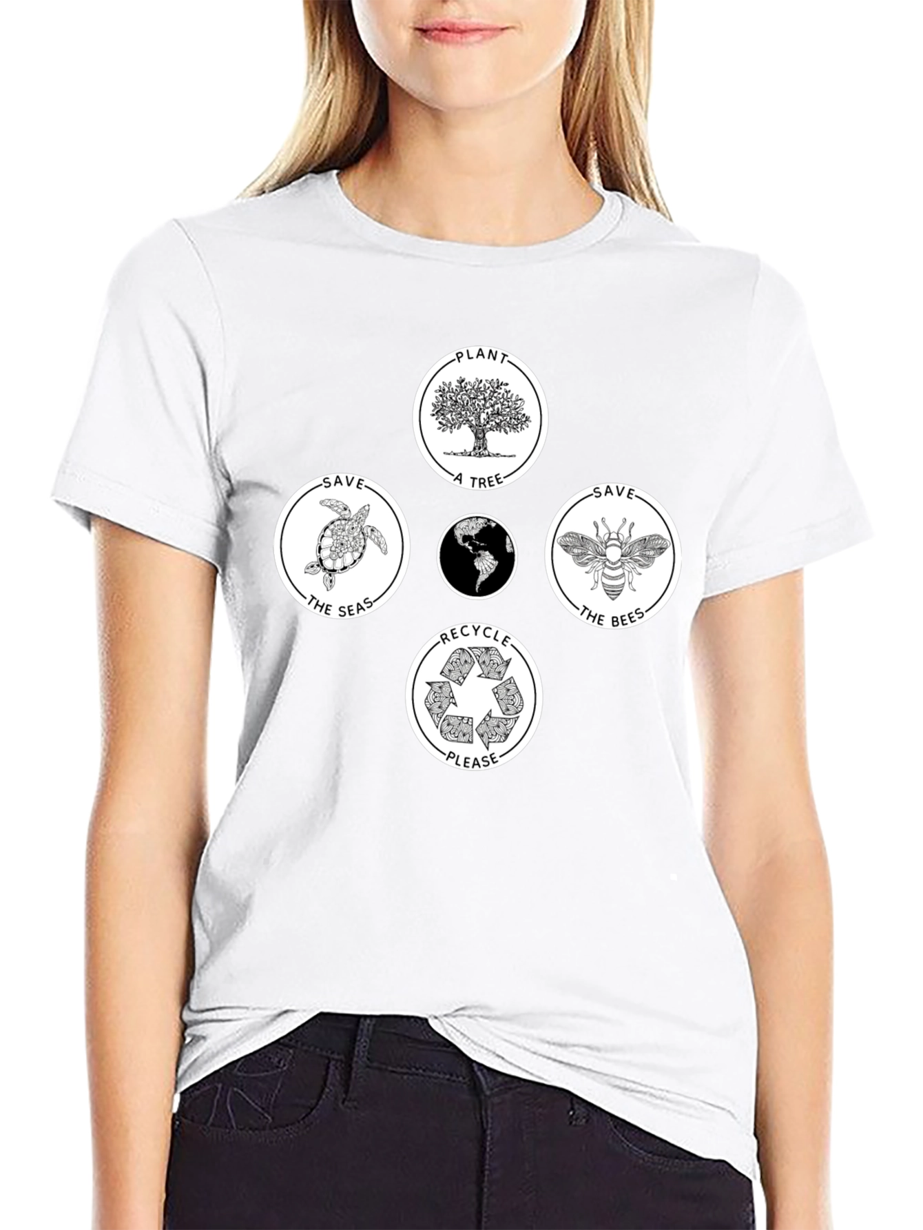 Black Eco-Friendly Graphic Tee - Save Our Planet view 9