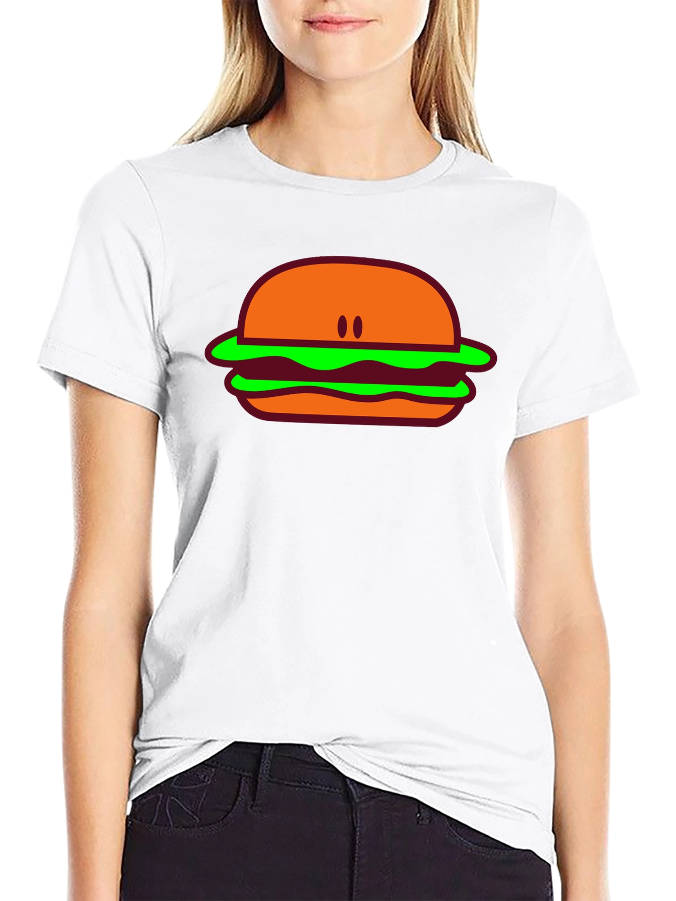 Black Burger Graphic Tee - Casual Black T-Shirt view 9