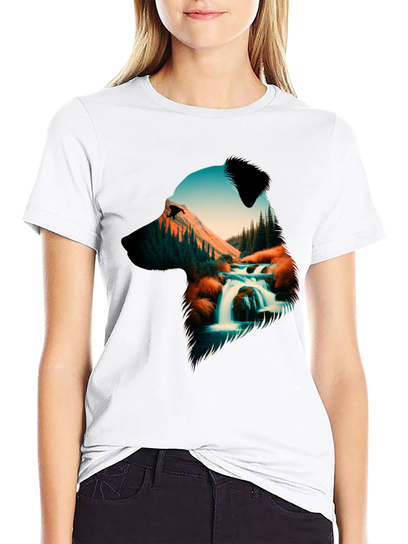 Black Nature Dog Graphic Tee - Black view 9