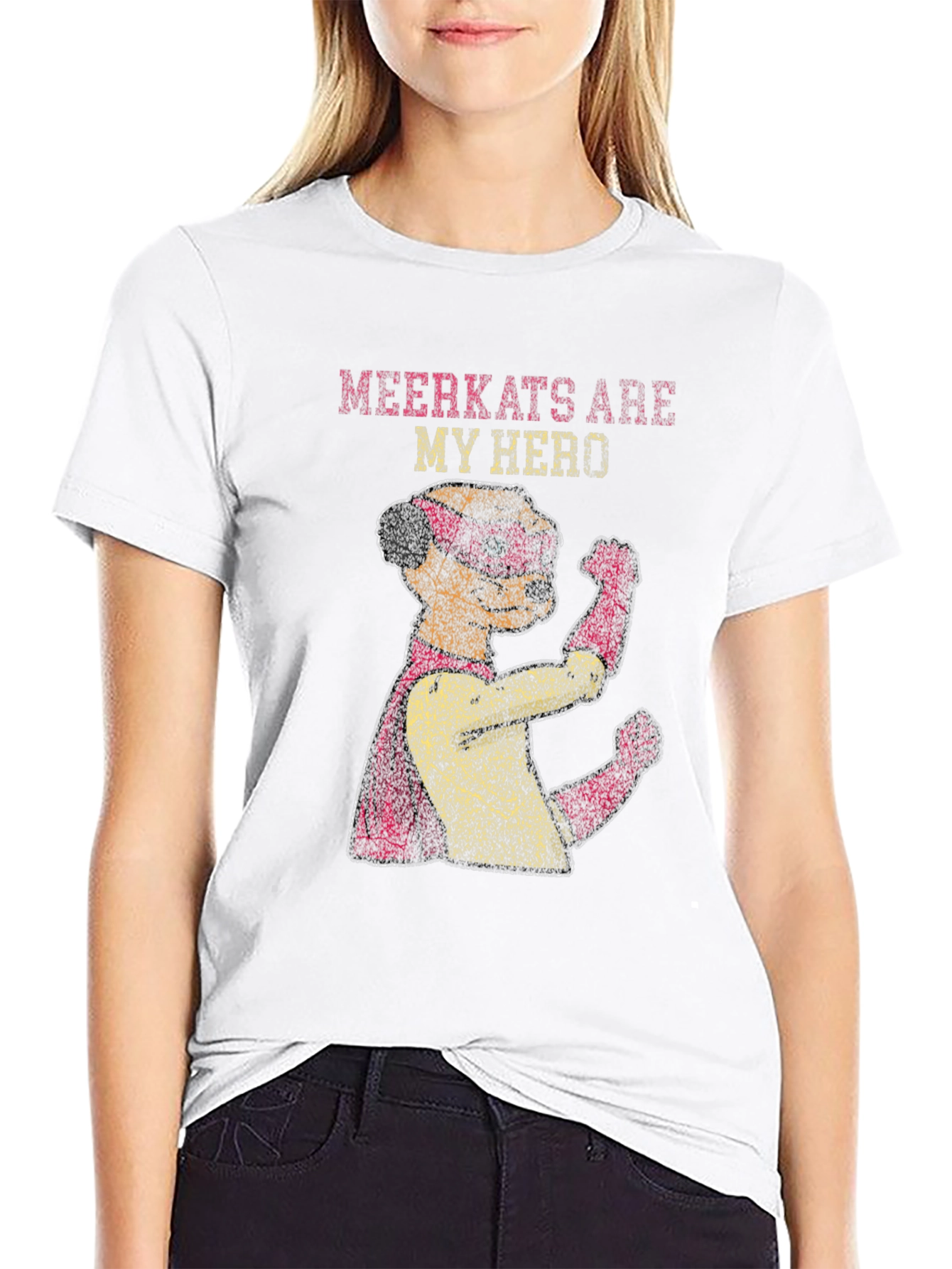 Black Meerkat Hero Graphic T-Shirt - Funny Animal Tee view 9