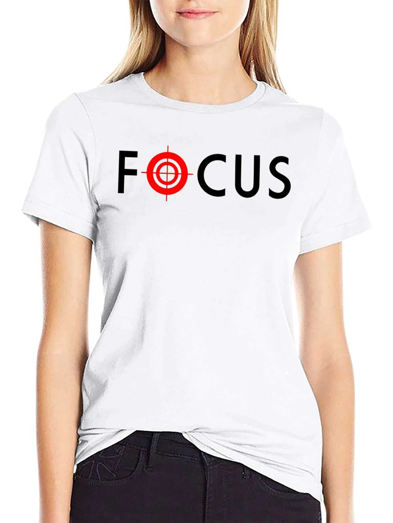 Black Focus T-Shirt - Black with Target Design view 9