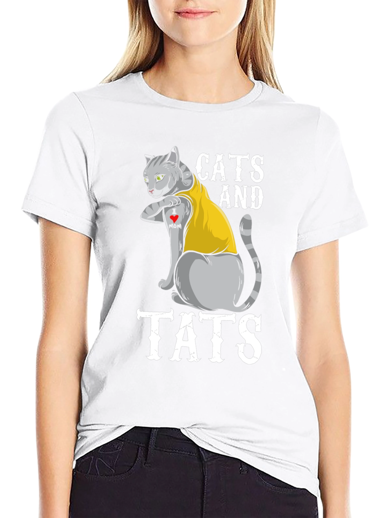 Black Cats and Tats Graphic T-Shirt - Novelty Tee view 9