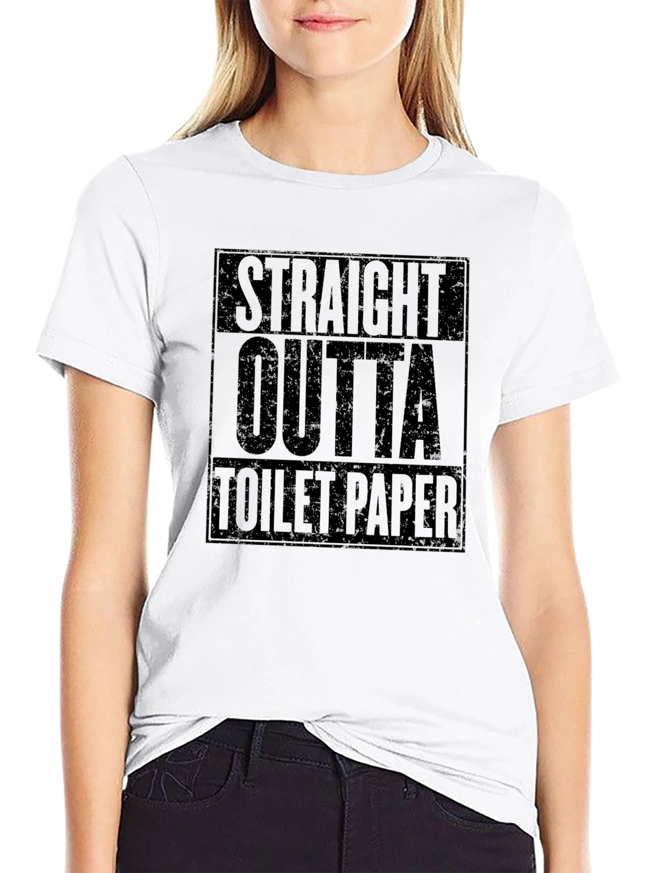 Black Straight Outta Toilet Paper Graphic Tee view 9