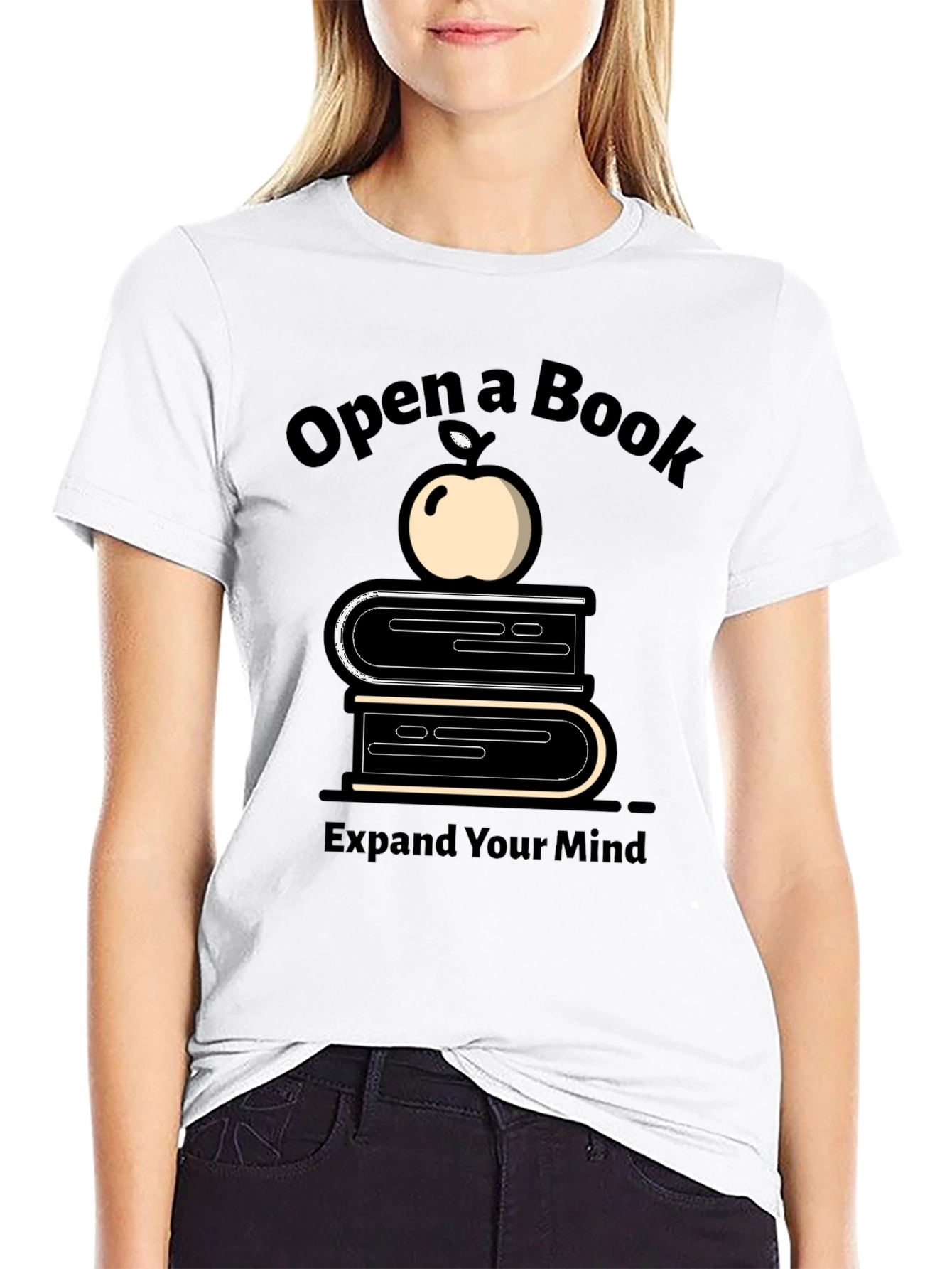Black Open a Book Graphic Tee - Unisex Black T-Shirt view 9