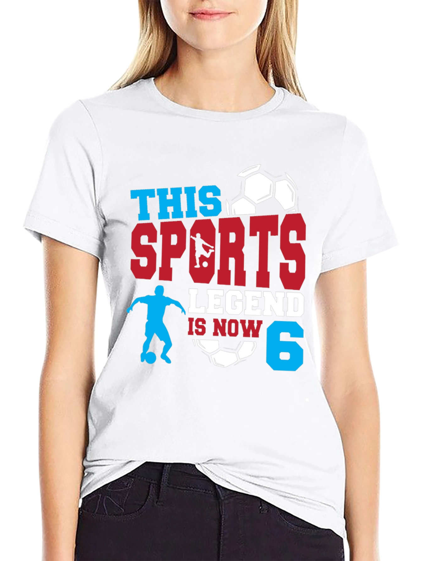 Black Sports Legend 6th Birthday Soccer T-Shirt view 9