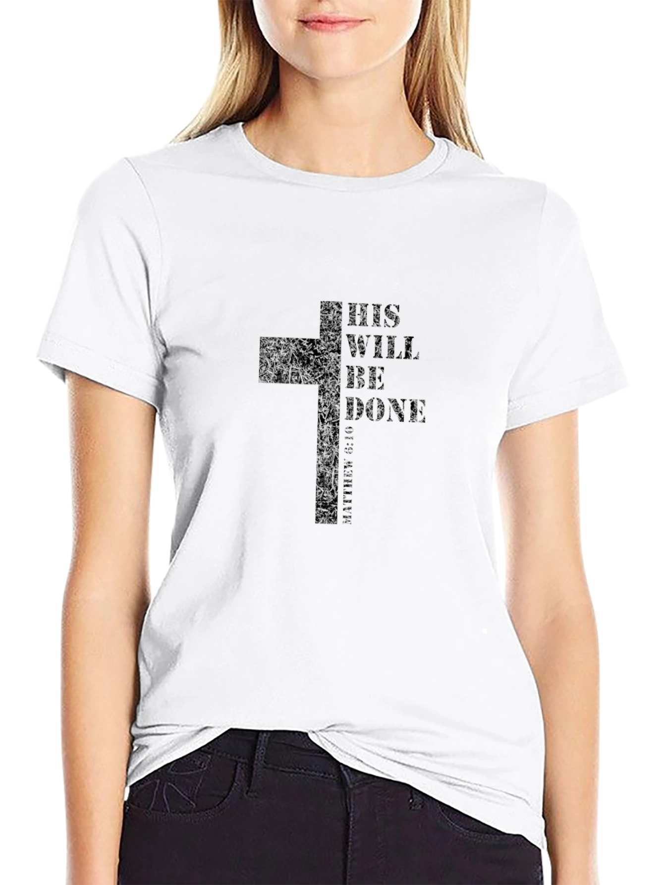 Black Faith Inspired T-Shirt - "His Will Be Done" view 9