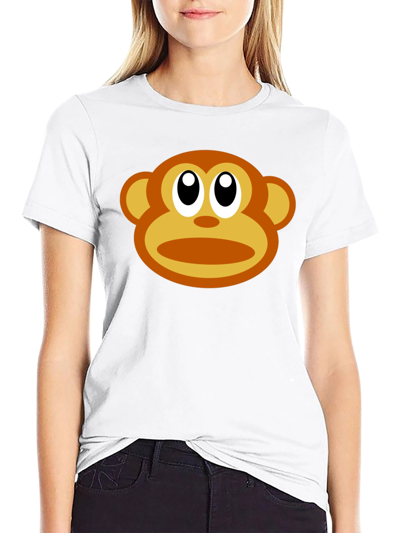 Black Monkey Face Graphic Tee - Fun Casual Black Shirt view 9